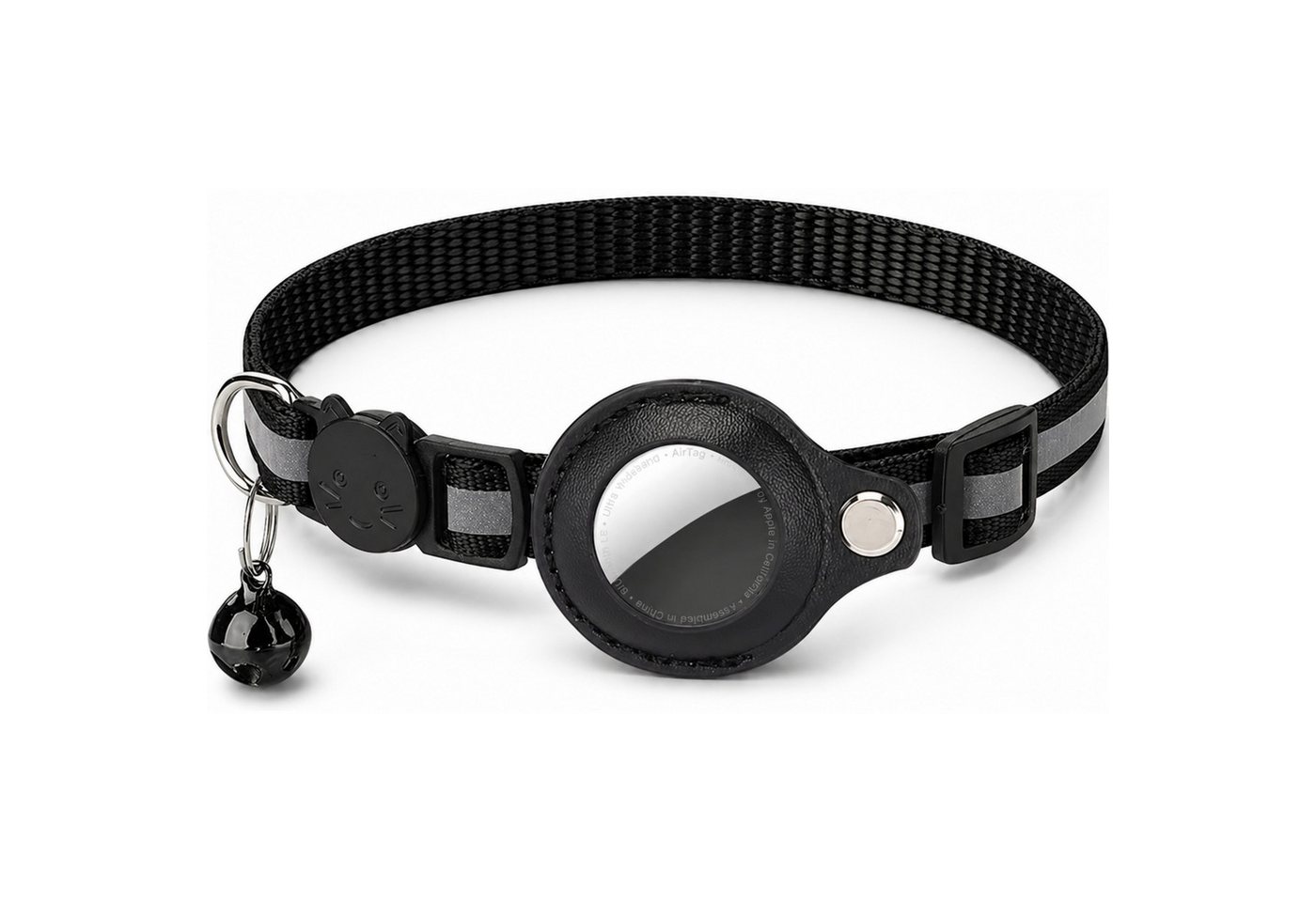 StellarLuma Katzen-Halsband Halsband Katzen Katzenhalsband für AirTag GPS Tracker Reflektierend, Reflektierendes Katzenhalsband mit Tracker-Halter und Glöckchen