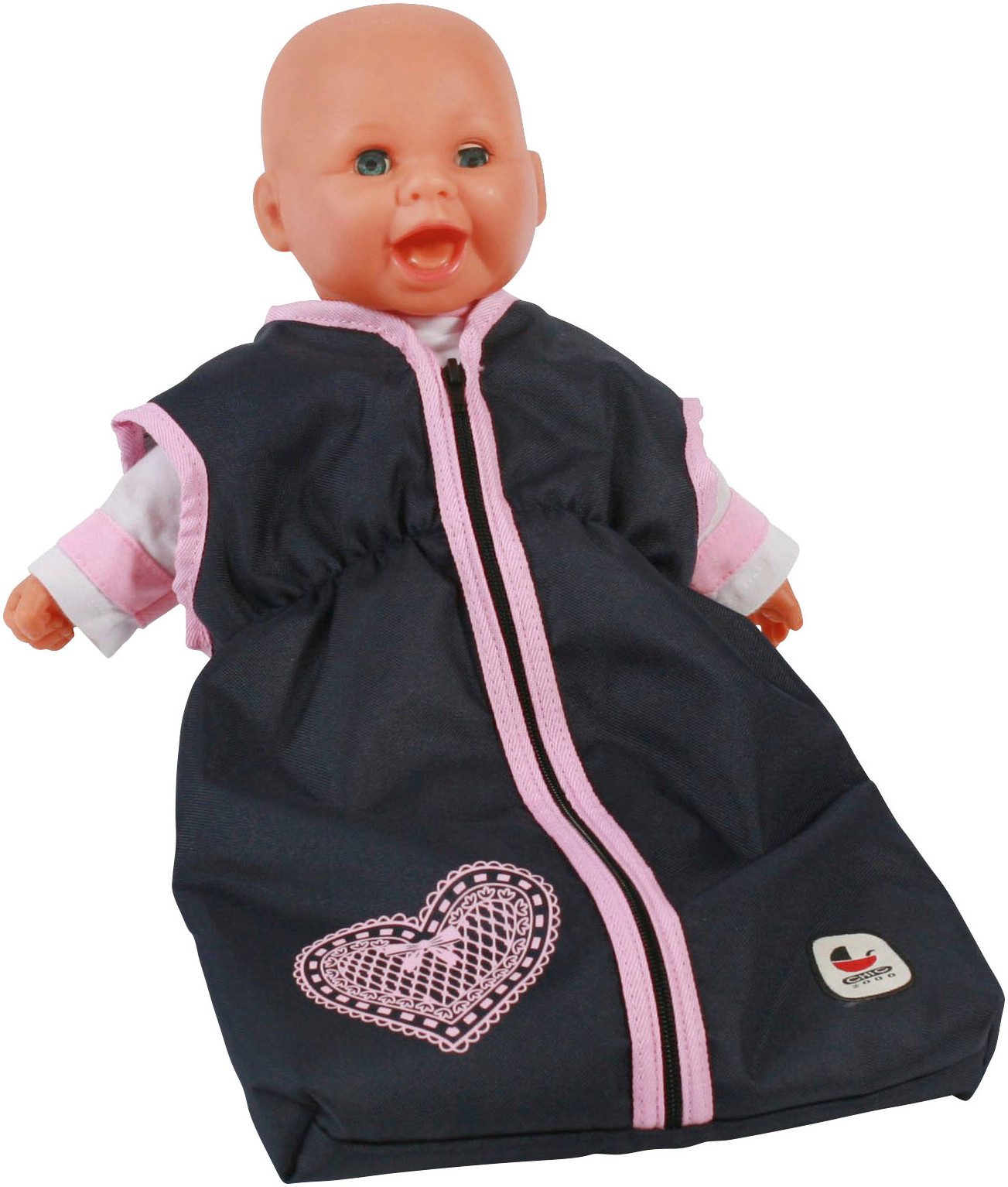 CHIC2000 Puppen Schlafsack Melange Grau-Navy günstig online kaufen
