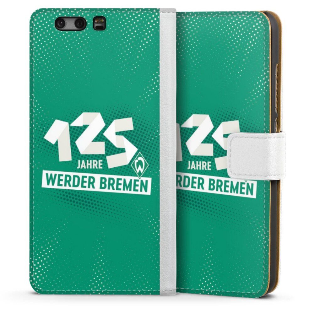 DeinDesign Handyhülle 125 Jahre Werder Bremen Offizielles Lizenzprodukt, Huawei P10 Hülle Handy Flip Case Wallet Cover Handytasche Leder