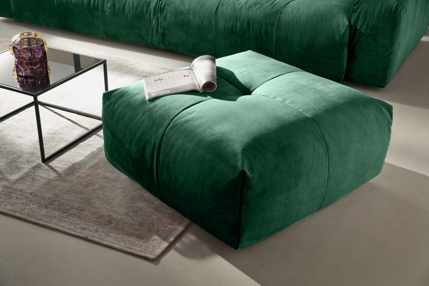 KAWOLA Hocker PALACE, Polsterhocker Velvet verschiedene günstig online kaufen