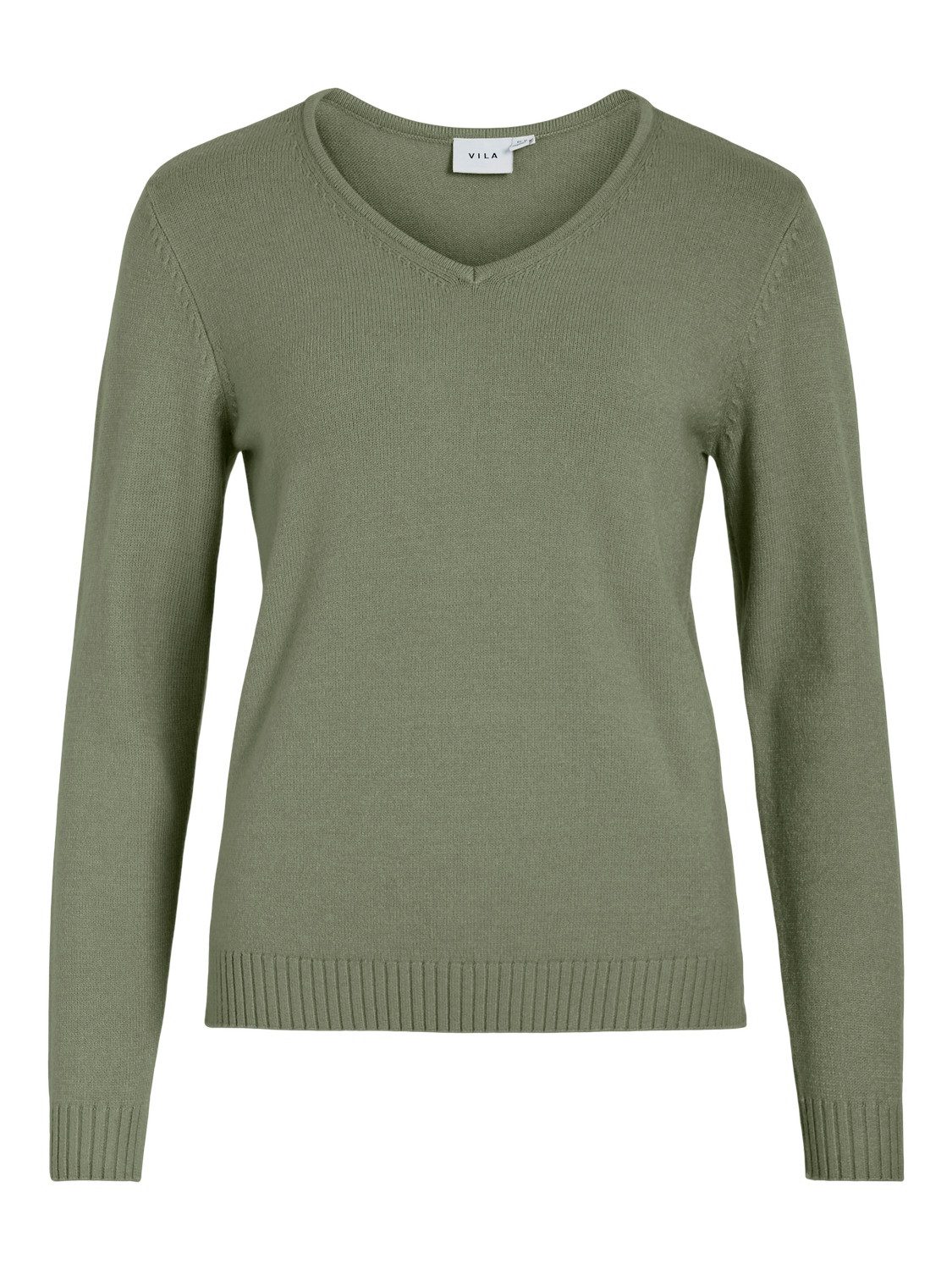 Vila Strickpullover Dünner Strickpullover Basic Stretch VIRIL VIRIL V-NECK günstig online kaufen