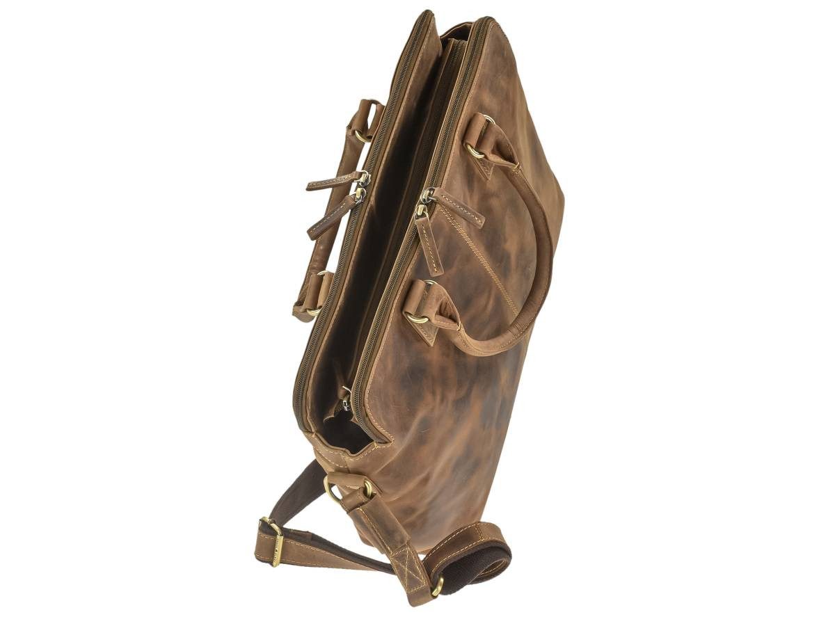 Greenburry Aktentasche "Vintage" Business Shopper 40x30cm antik braun, used Look, Businesstasche, für Herren, für Damen, antikbraun