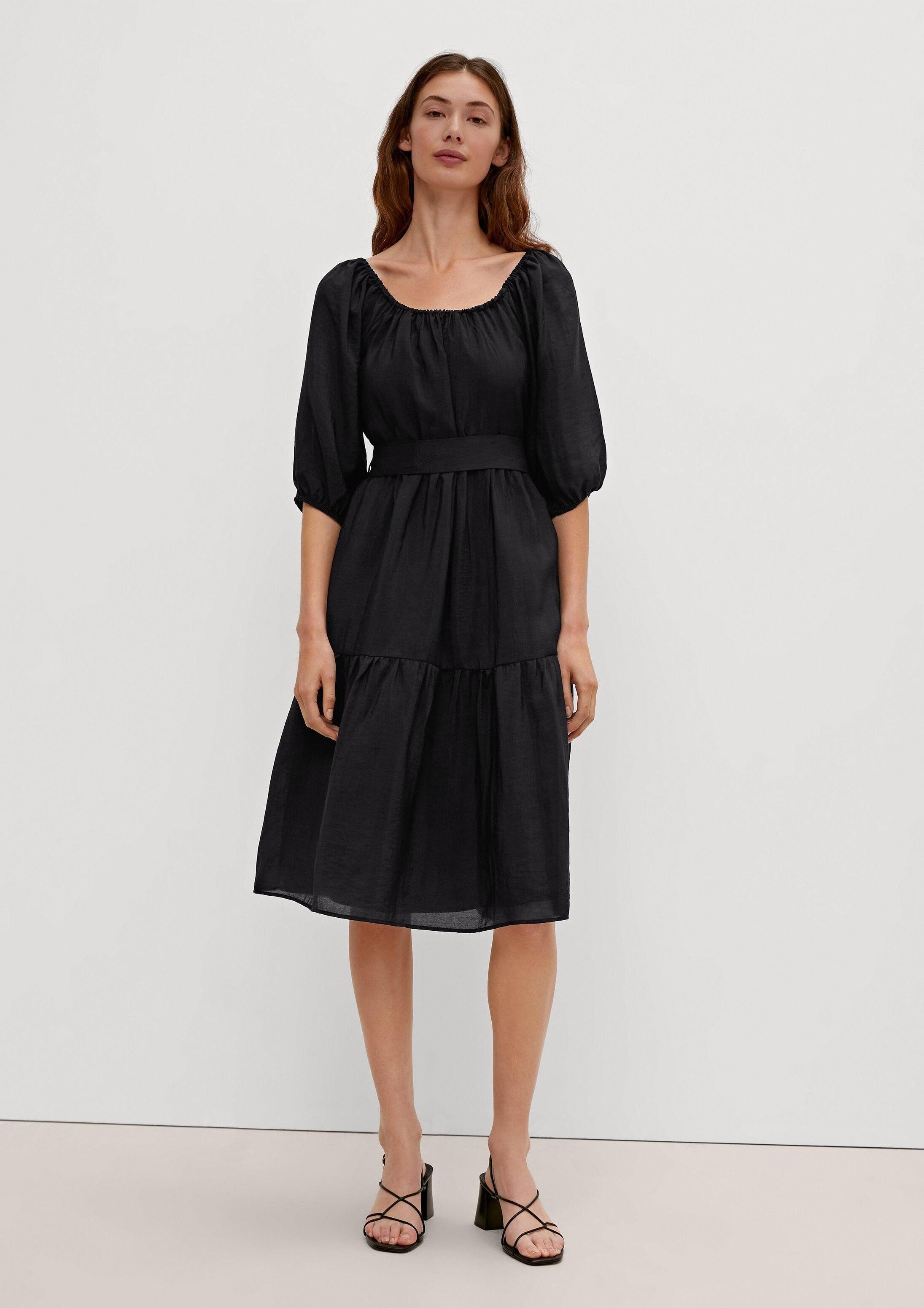 comma Midikleid Kleid Stufenkleid mit Allover-Muster