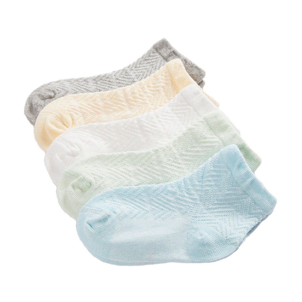 DEBAIJIA Komfortsocken Bunt Socke Baumwolle für Baby Kinder 5 in 1 Set Jungen Mädchen
