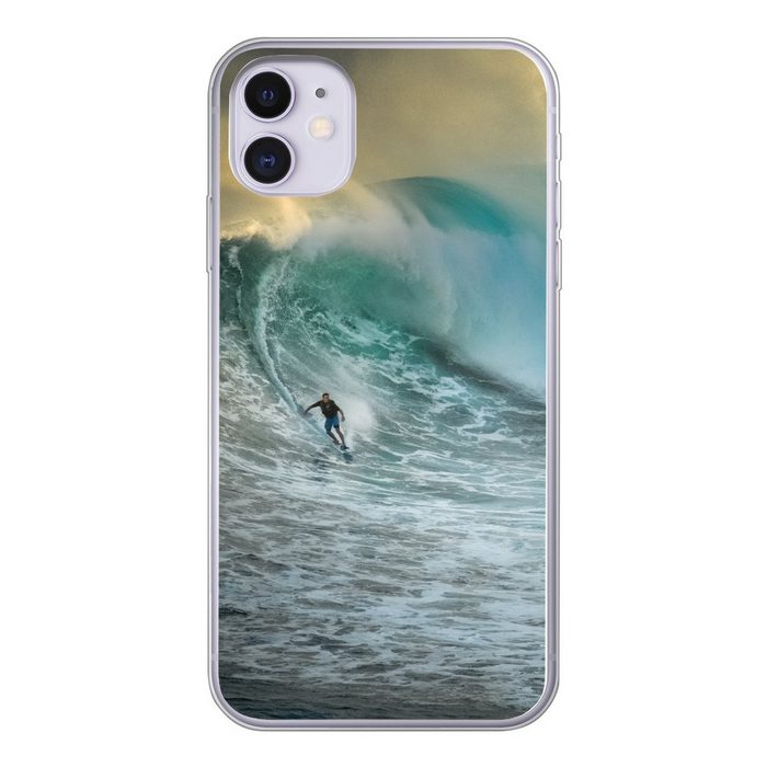 MuchoWow Handyhülle Surfer auf großen Wellen Handyhülle Apple iPhone 11 Smartphone-Bumper Print Handy