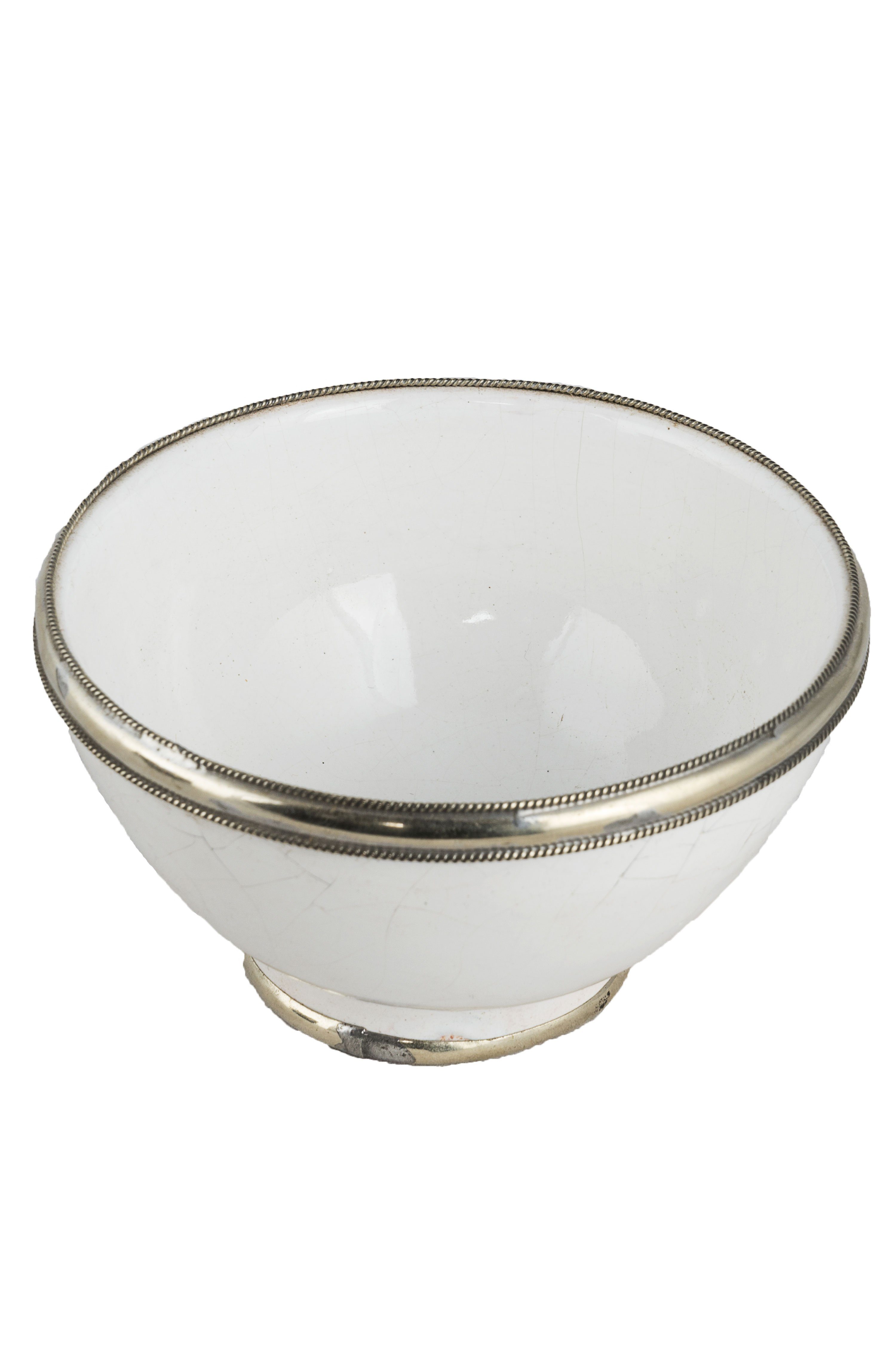 Marrakesch Orient & Mediterran Interior Dipschale 4er Set Orientalische Keramikschale Cariba aus Keramik in Weiß 11 cm, Kermaik, (4er Set, 4-tlg), Handarbeit