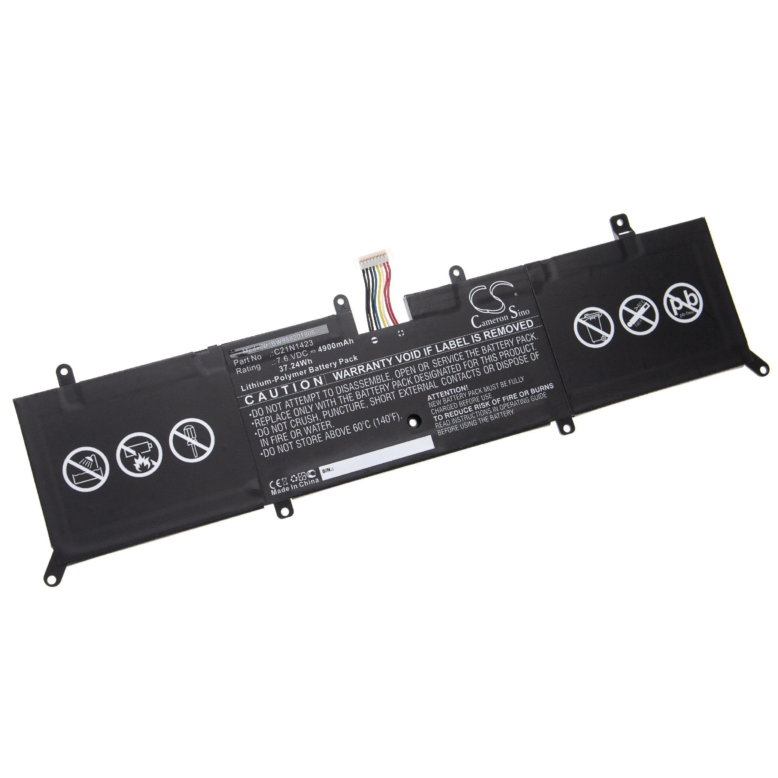 vhbw passend für Asus R301LJ-R4031P, R301UA-FN005T, R301UA-FN092T, Laptop-Akku 4900 mAh