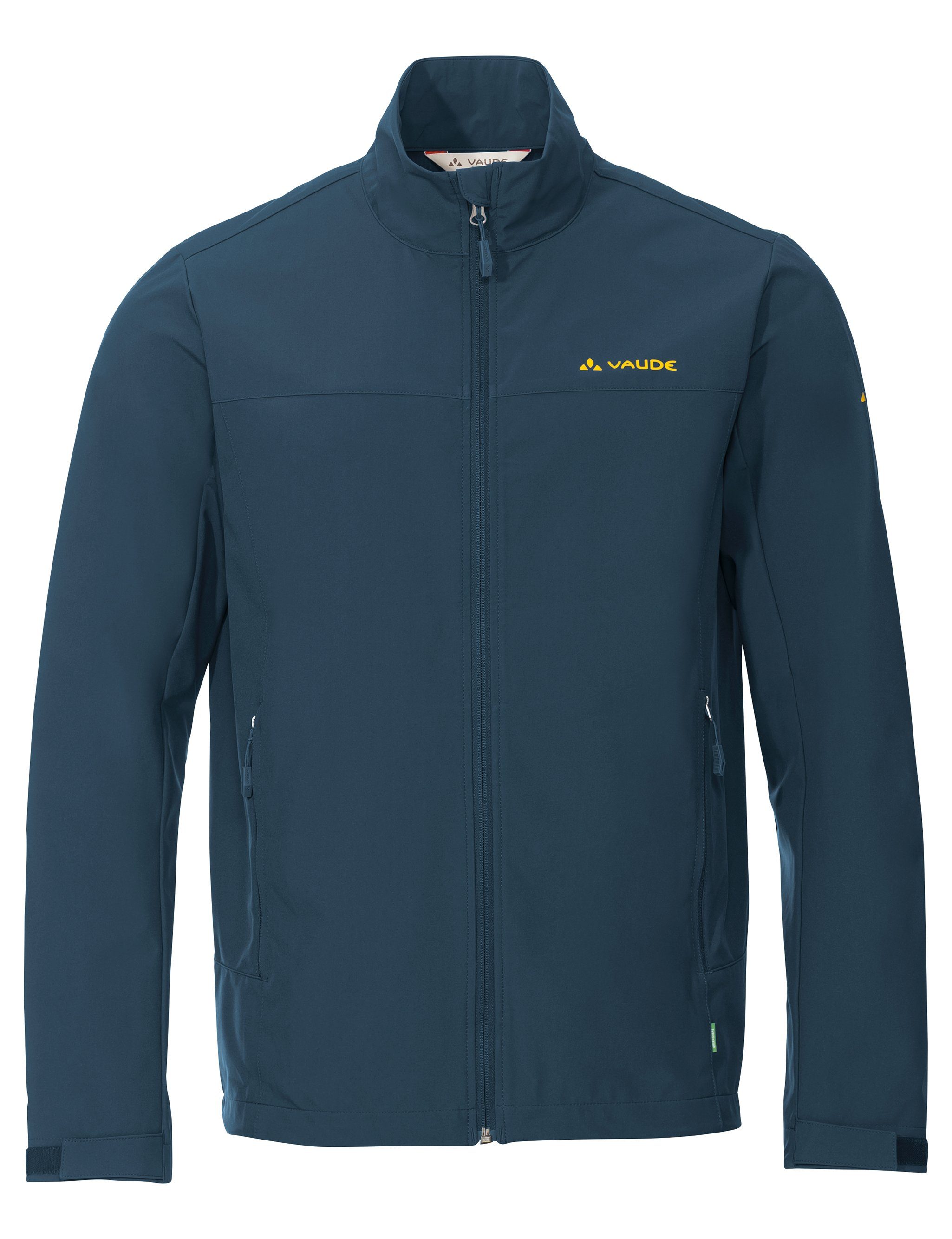 VAUDE Outdoorjacke Men's Hurricane Jacket IV (1-St) Klimaneutral kompensiert dark sea/yellow