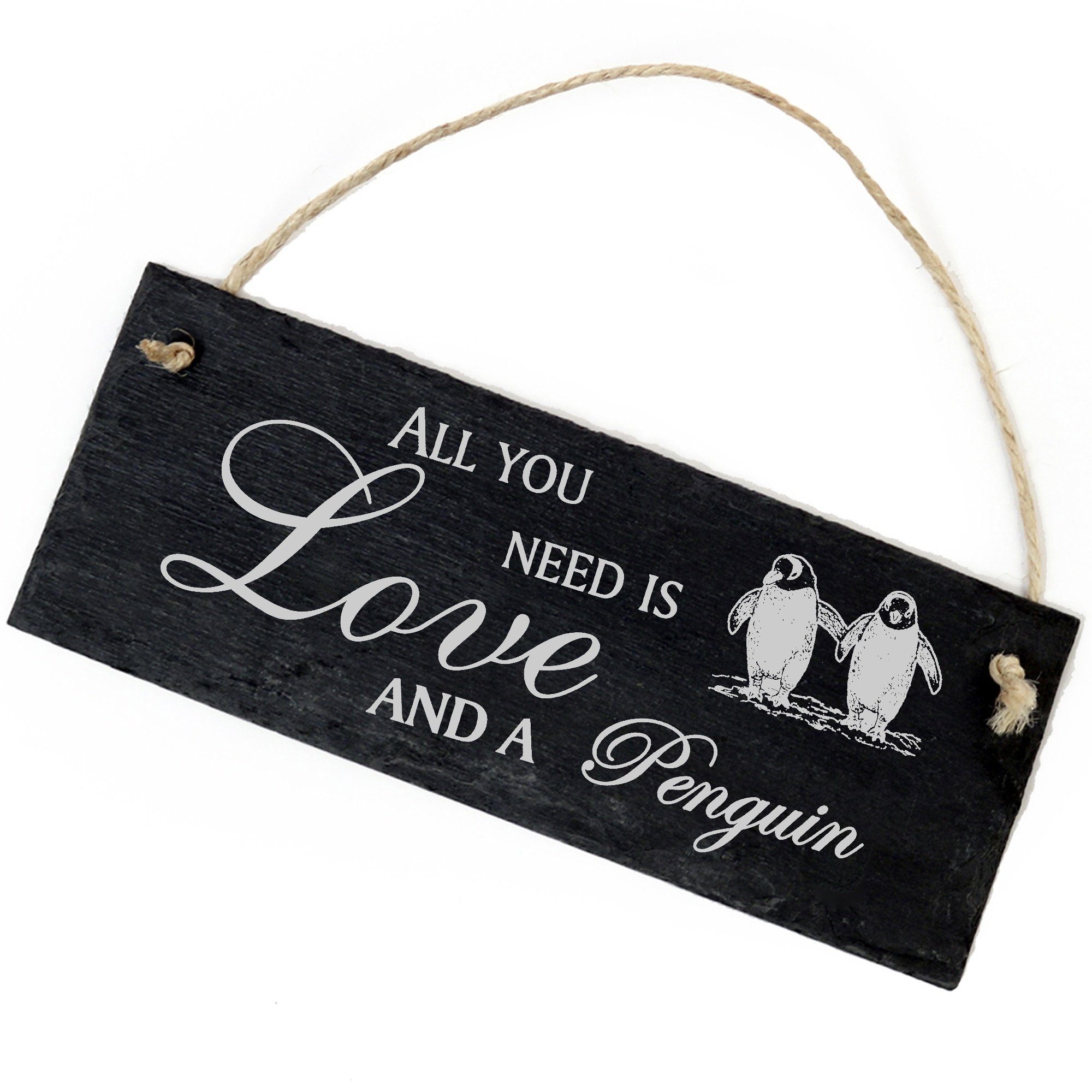 Dekolando Hängedekoration Pinguinpaar 22x8cm All you need is Love and a Penguin