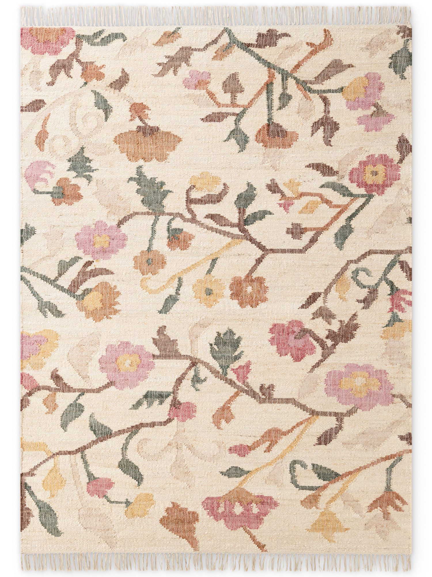 ELLE DECORATION Teppich Kelim Violette, rechteckig, Höhe: 3 mm, Jute, Baumwolle, Natur, Handgewebt, Kelim, orientalisch, Boho