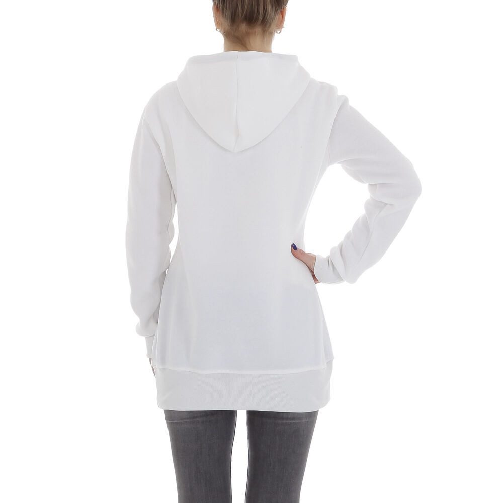 Ital-Design Fleeceshirt Damen Freizeit (86099142) Kapuze Pullover & Strick in Weiß
