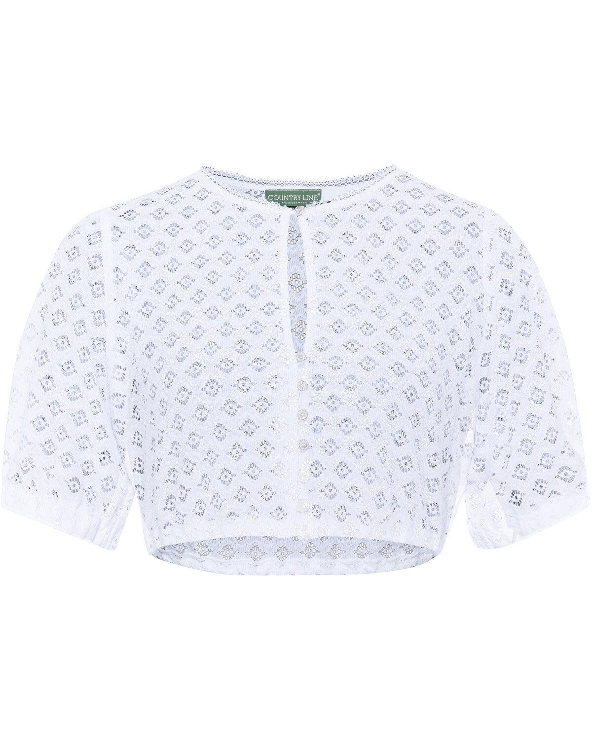 Dirndlbluse Dirndlbluse mit Ajour-Muster