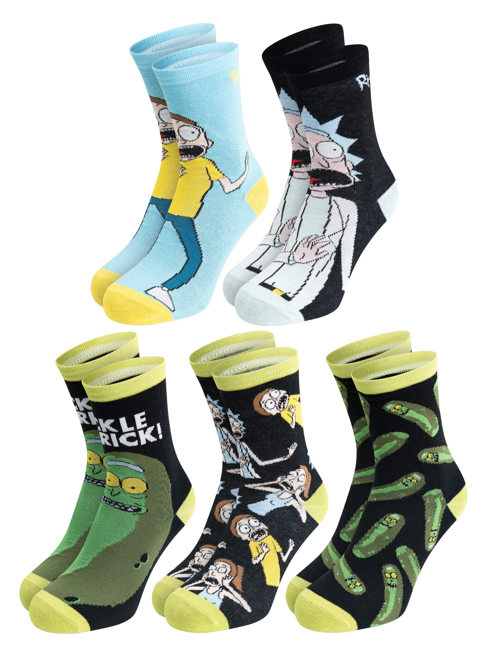 United Labels® Socken Rick and Morty Socken Sneaker Strümpfe (5er Pack) 40-45