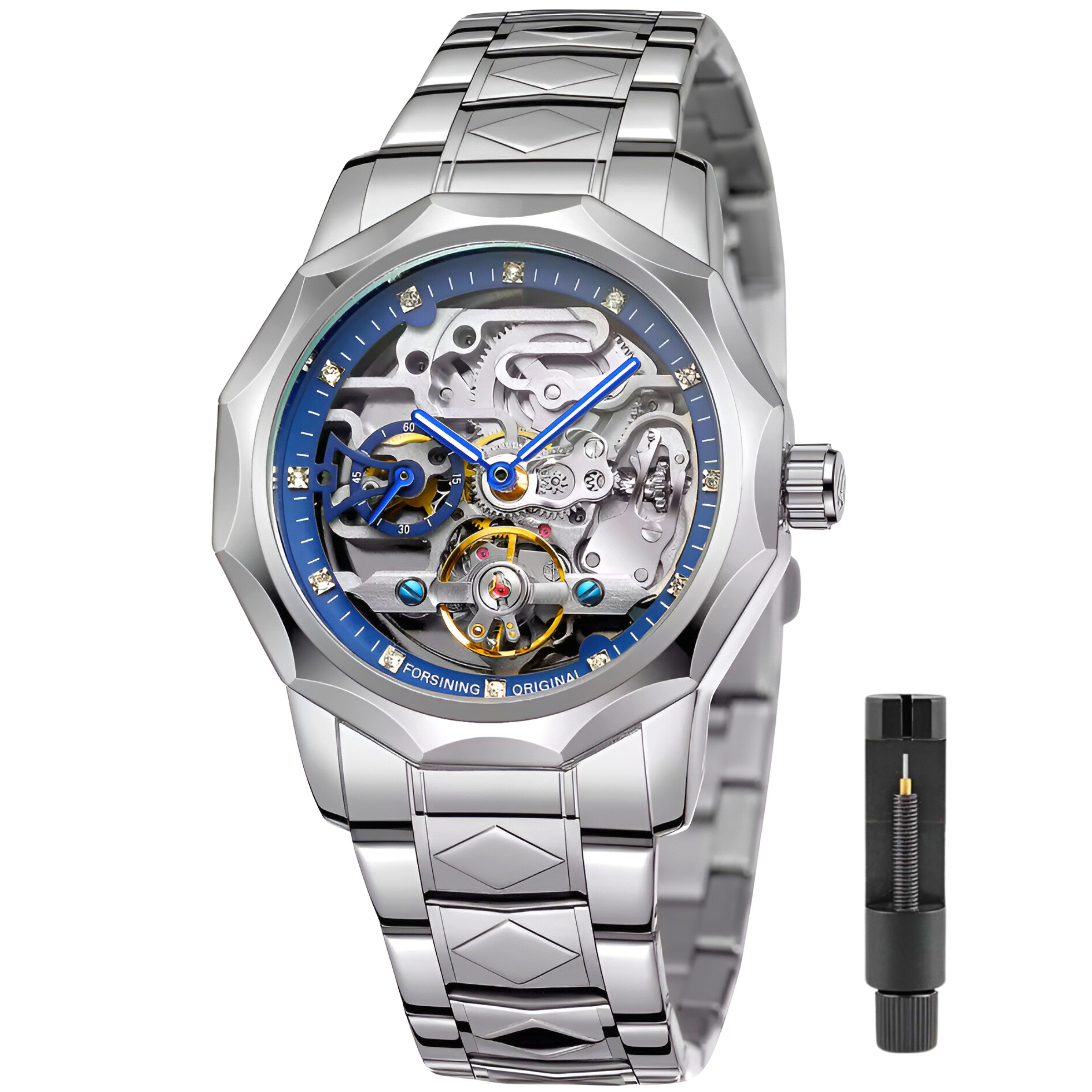 Automatikuhr Herren Uhr Mechanisch Herrenuhr Edelstahl Skelett