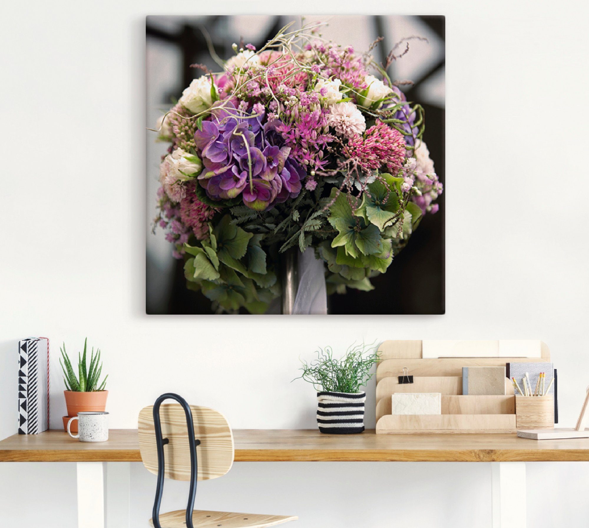 oder Blumenkugel, Größen Alubild, St), Poster als in Leinwandbild, Wandbild (1 Blumen versch. Artland Wandaufkleber
