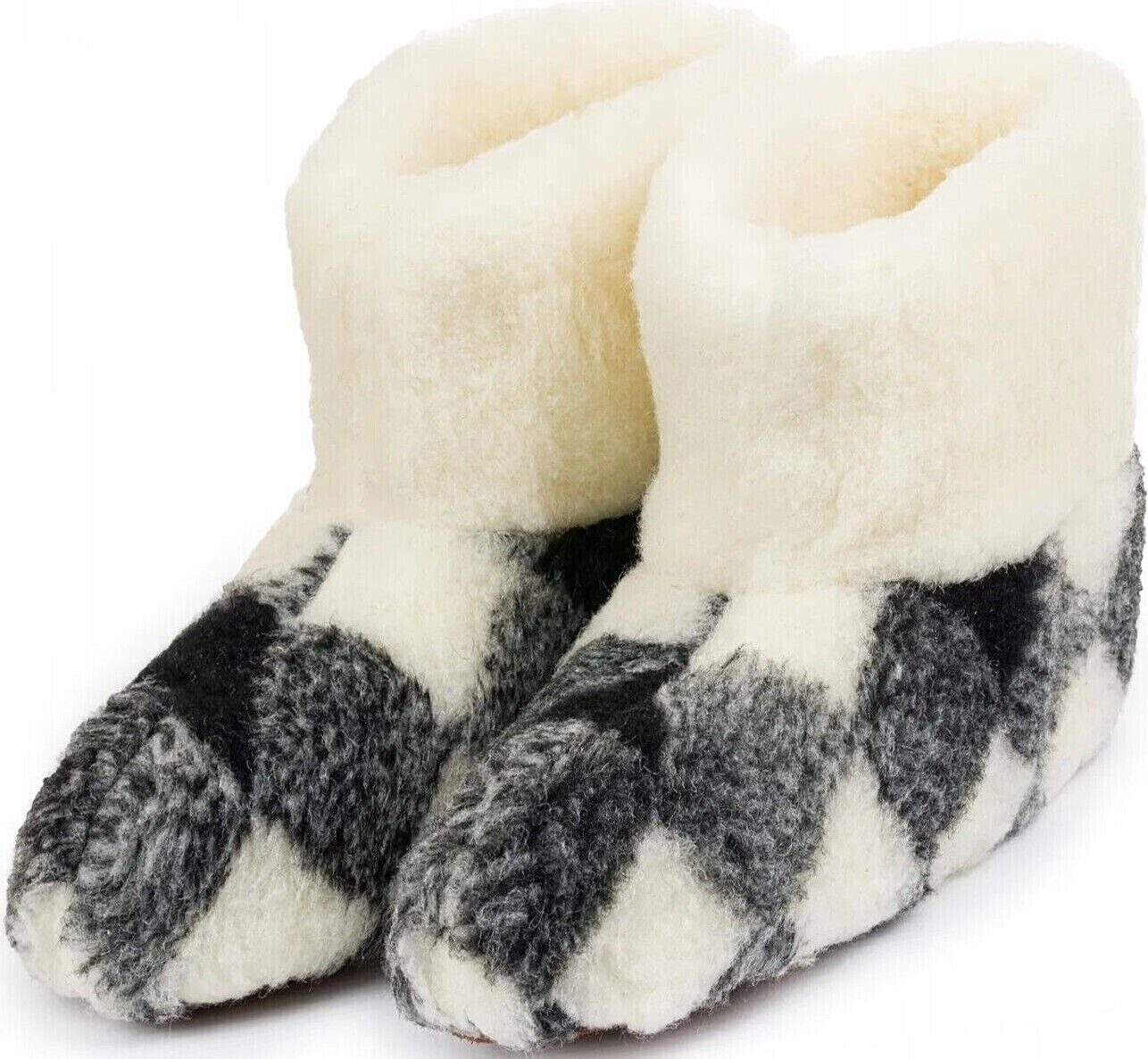 em-ka Damen Herren Hüttenschuhe Schafwolle Winter Warme Wollsocke Hausschuhe Hausschuh Füßwärmer-Naturprodukt