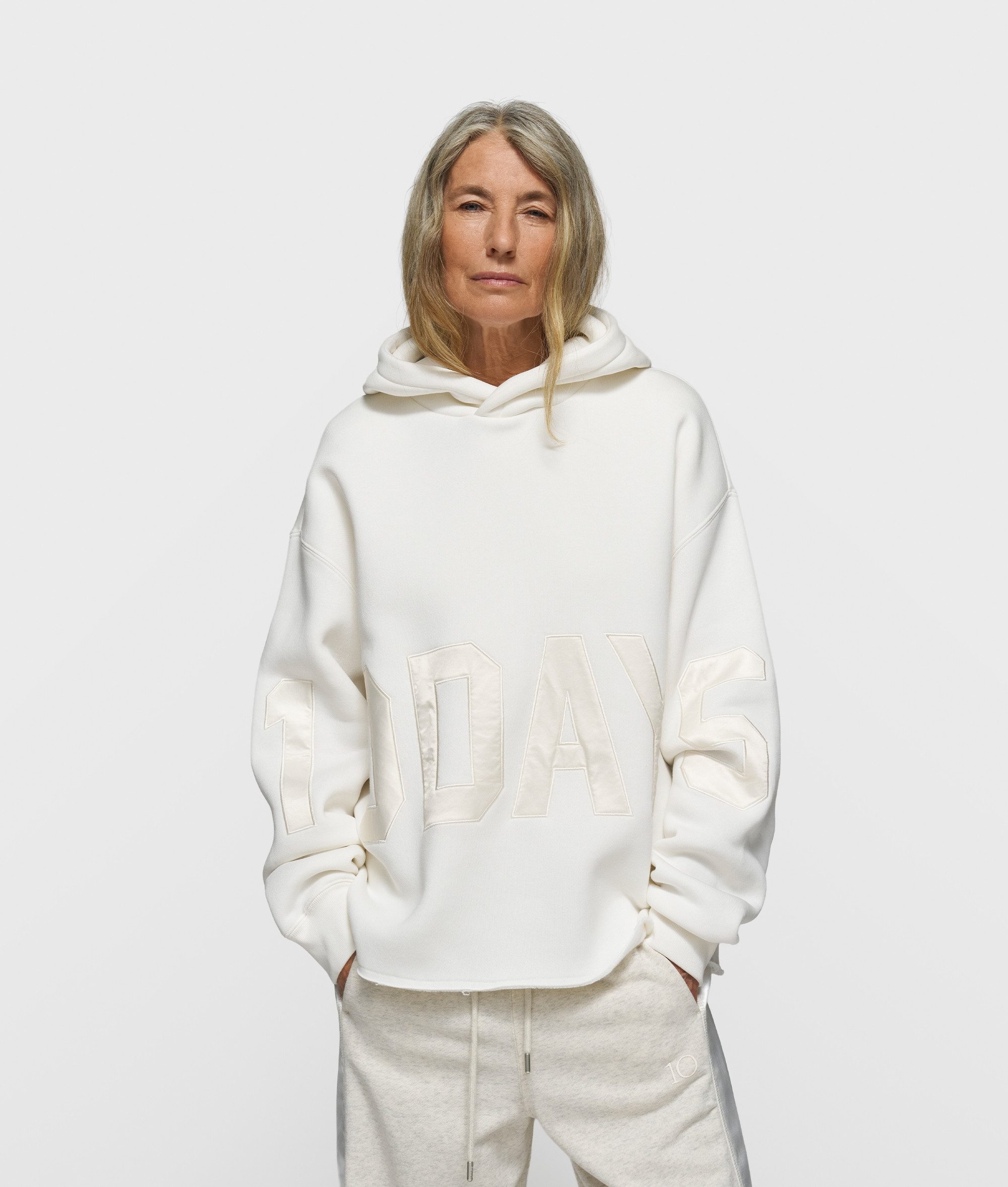 10DAYS Rundhalspullover statement logo hoodie