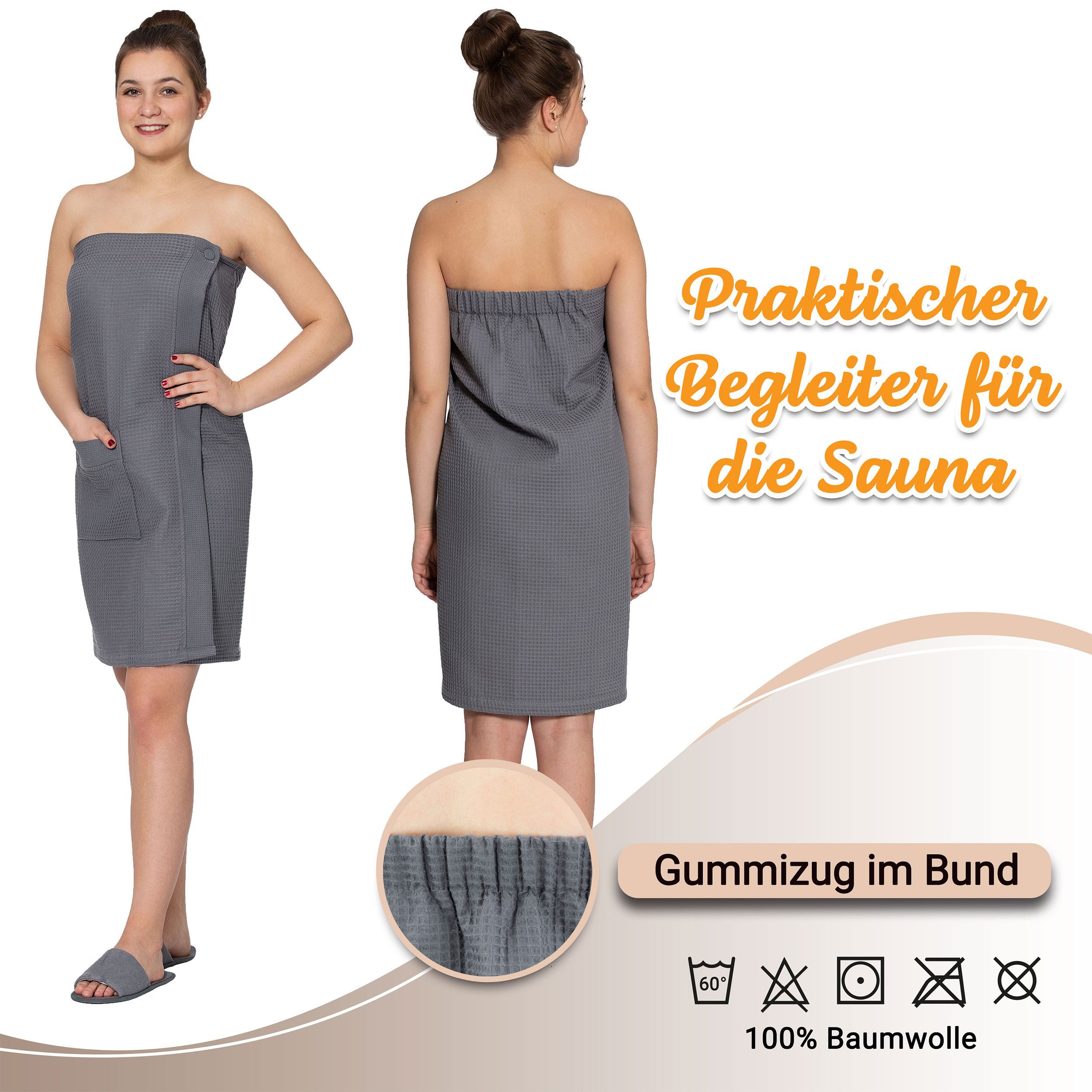 ZOLLNER Kilt, 100% Baumwolle, Knöpfe, Klettverschluss, 100% Baumwolle, 75x130 cm, vom Hotelwäschespezalisten