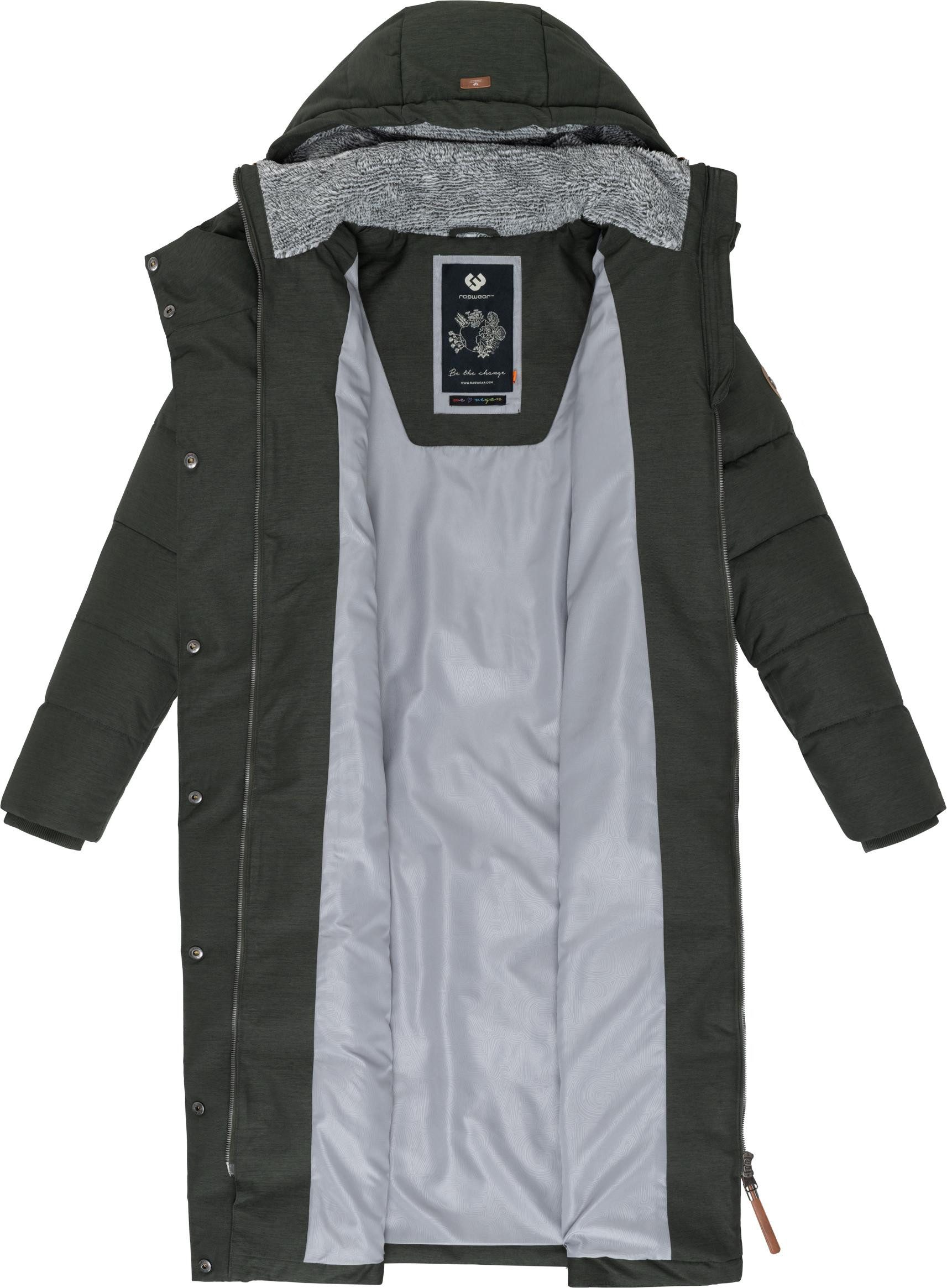 Ragwear Wintermantel Pavla Long extralanger Winterparka mit Teddyfutter und Kapuze – Bild 4 von 4