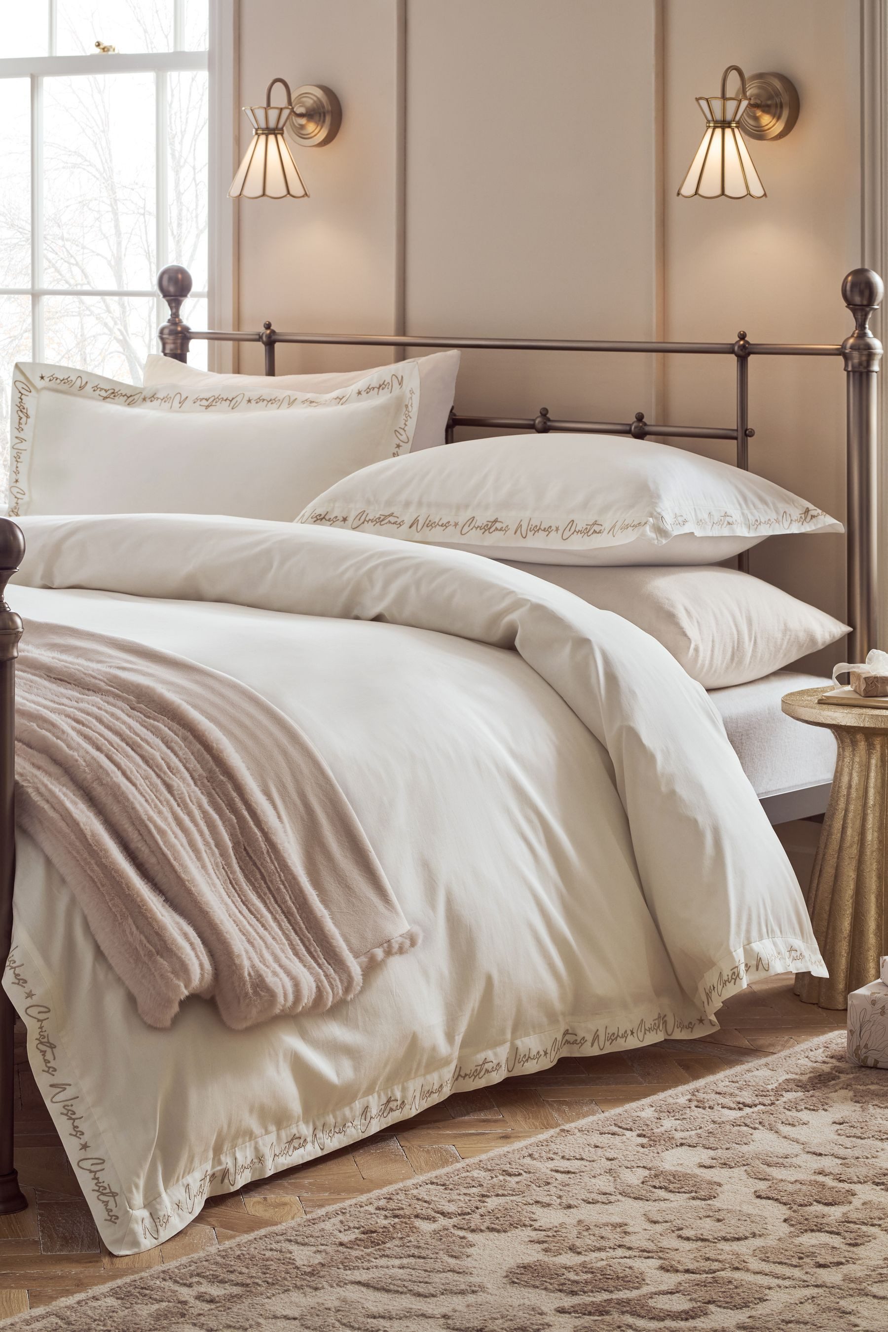 Next Bett-Set Bestickter Bettgarnitur aus Satin, FD: 200, Bezug: Baumwolle