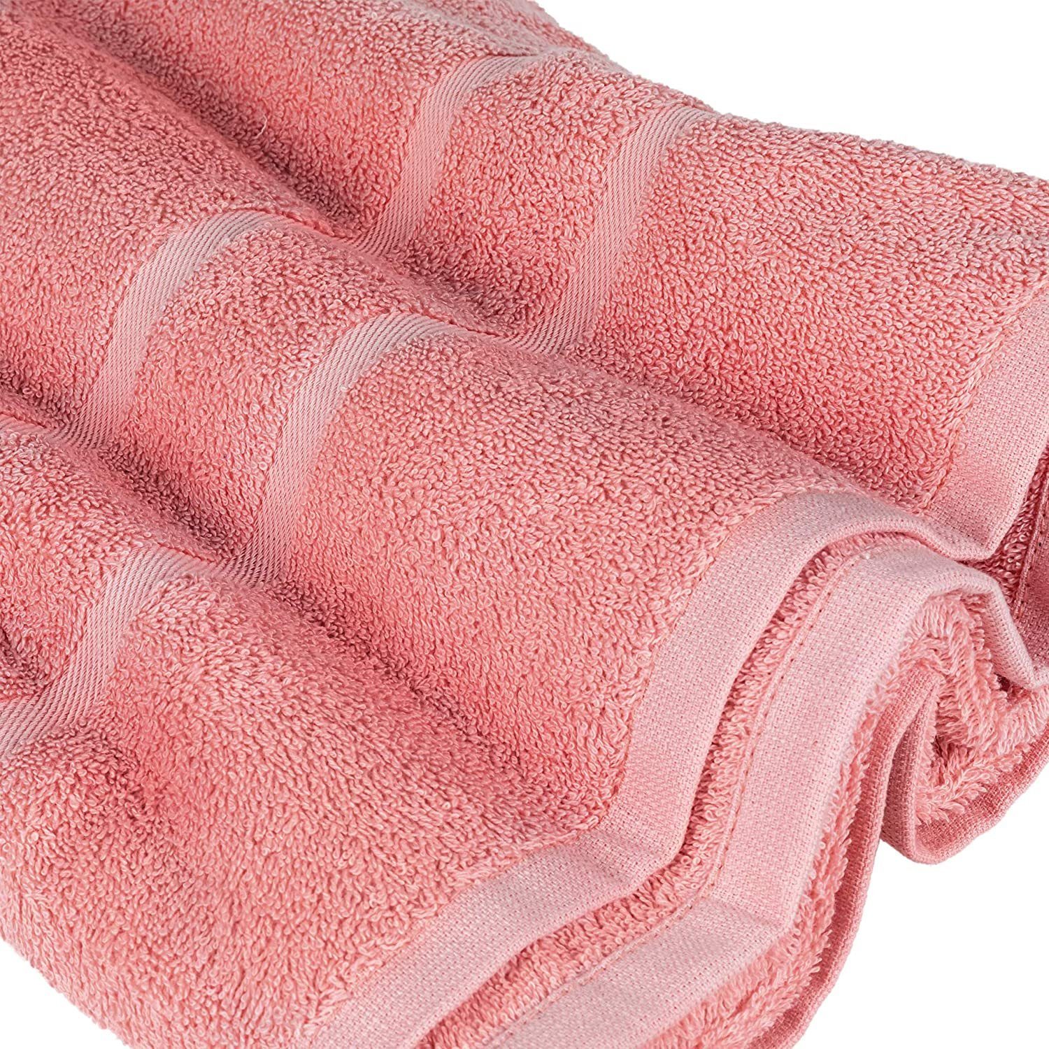 StickandShine Handtuch Set 100% Gästehandtuch 2x SET (Spar-SET) Baumwolle, Lachs 4x 4x Handtücher Duschtücher