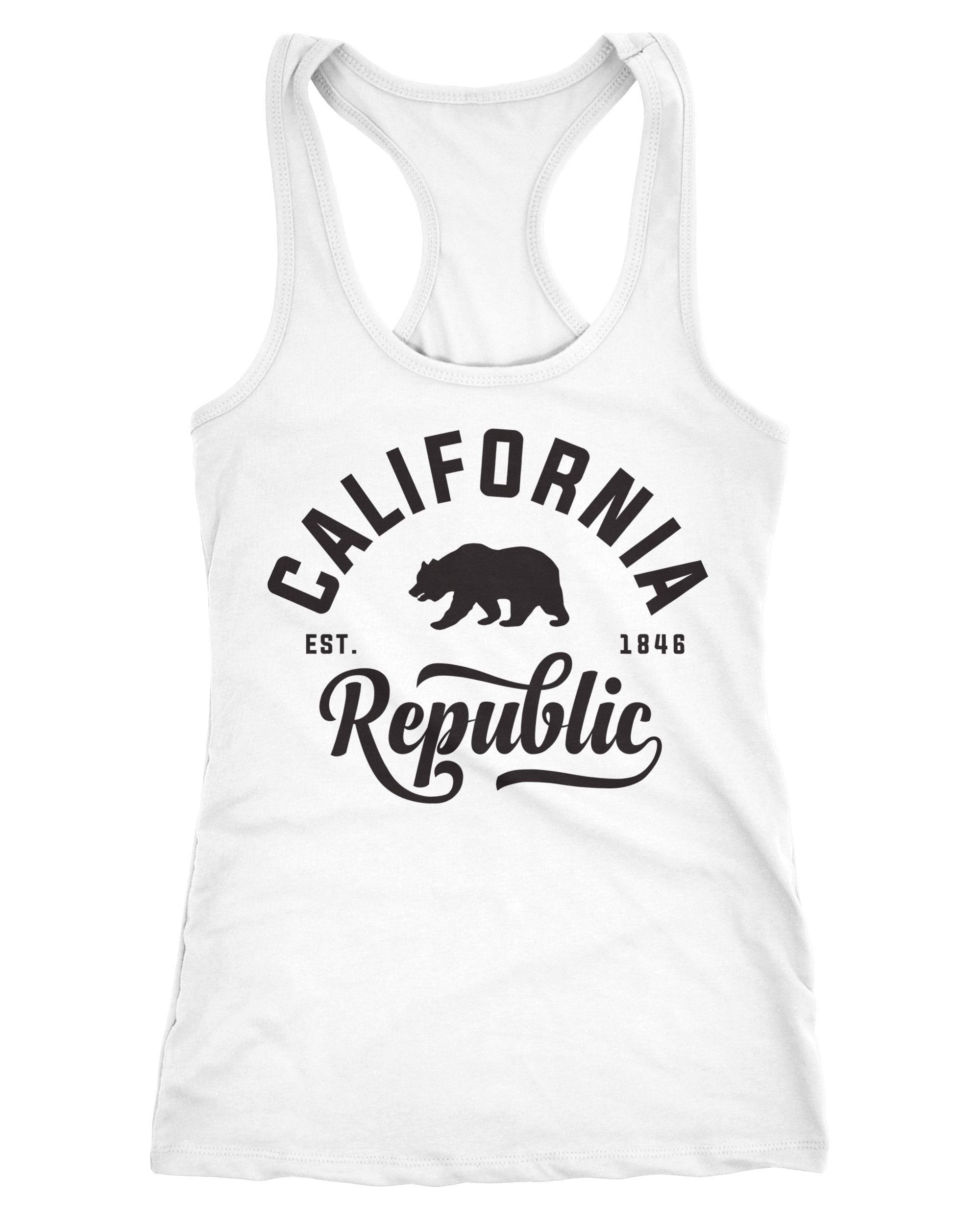 Damen Tops Neverless Tanktop Damen Tank-Top California Republic Racerback Neverless®