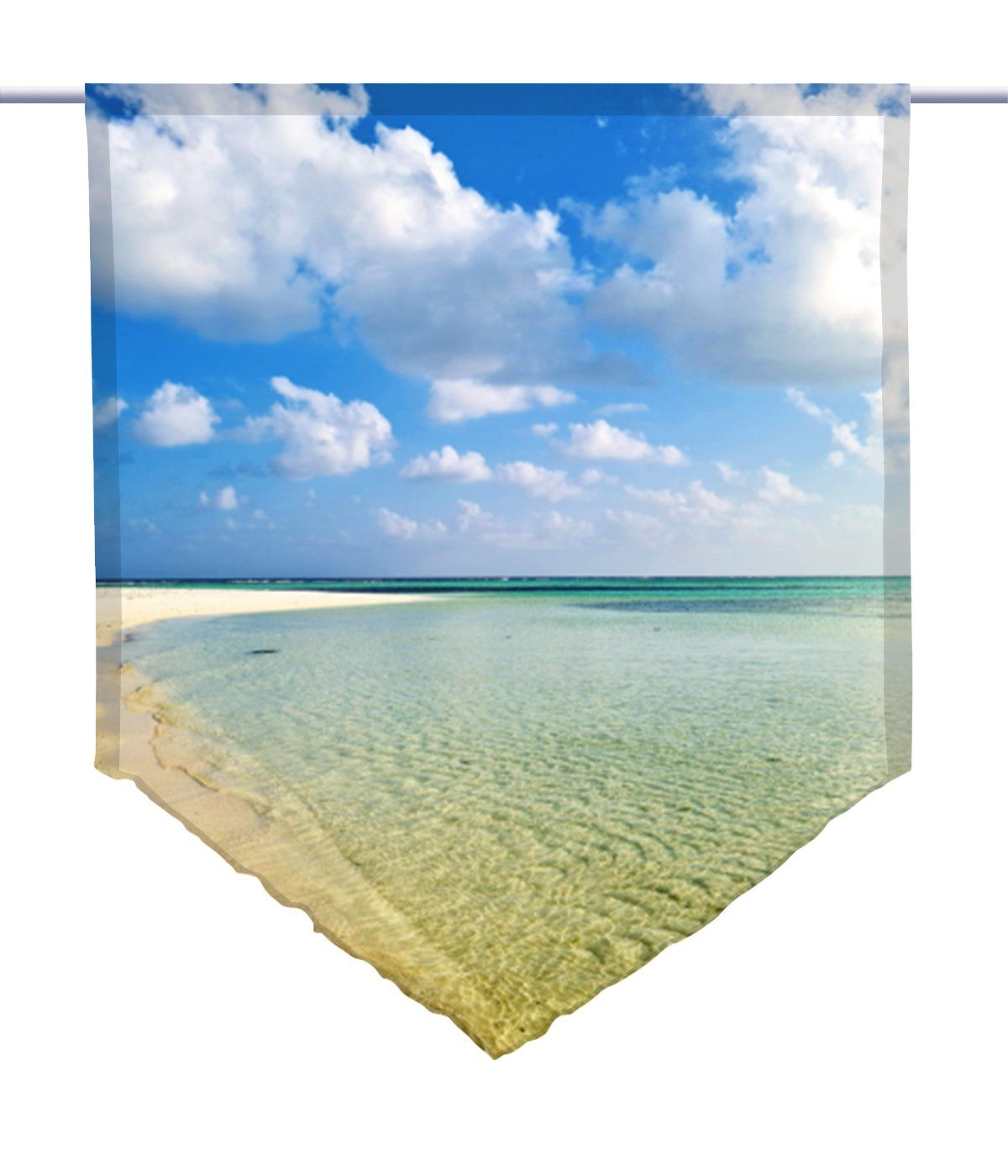 Scheibengardine Scheibenhänger Lagune – spitz – Malediven, gardinen-for-life