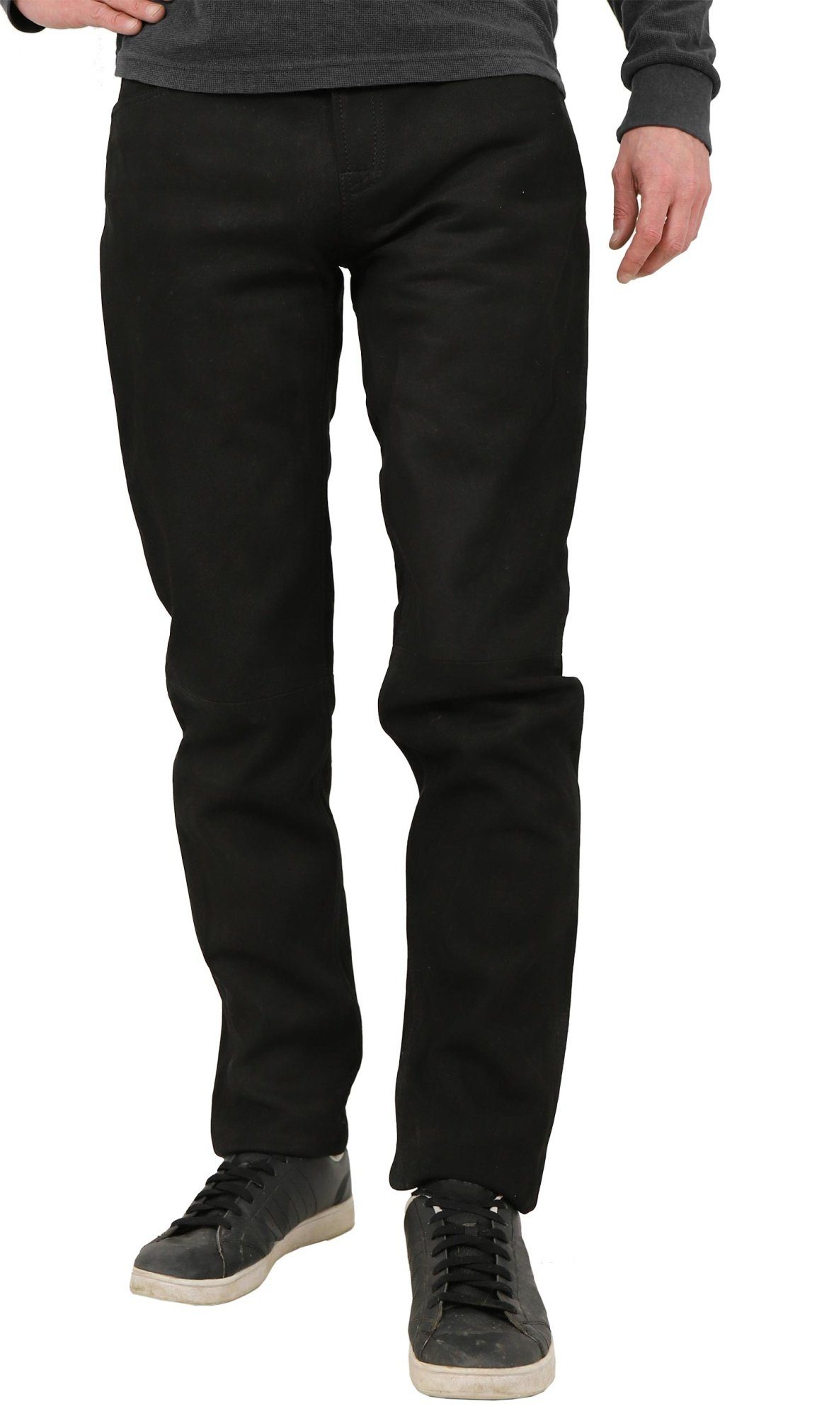 Maddox Lederhose Olaf MADDOX - Herren Lederhose Lammnubuk schwarz