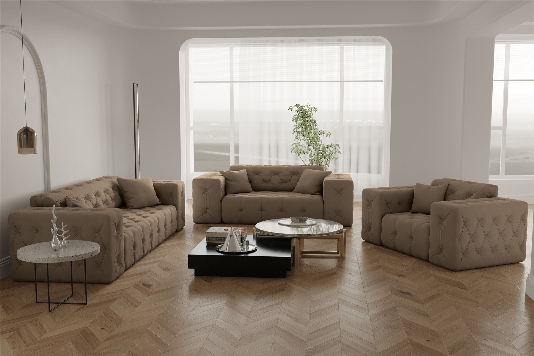 Fun Möbel Polstergarnitur Sofaset Designersofa CHANTAL günstig online kaufen