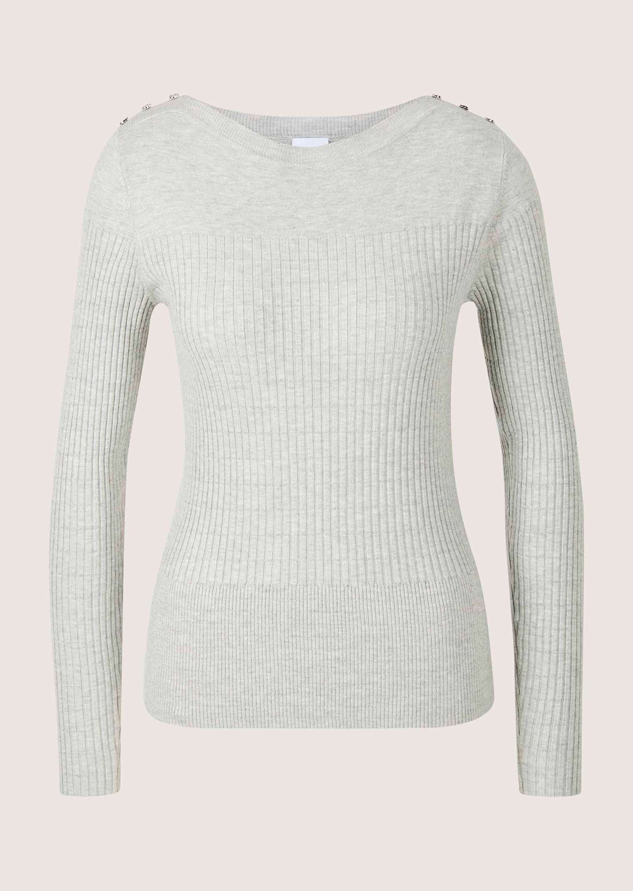 Strickpullover Glanzpullover mit Zierknöpfen