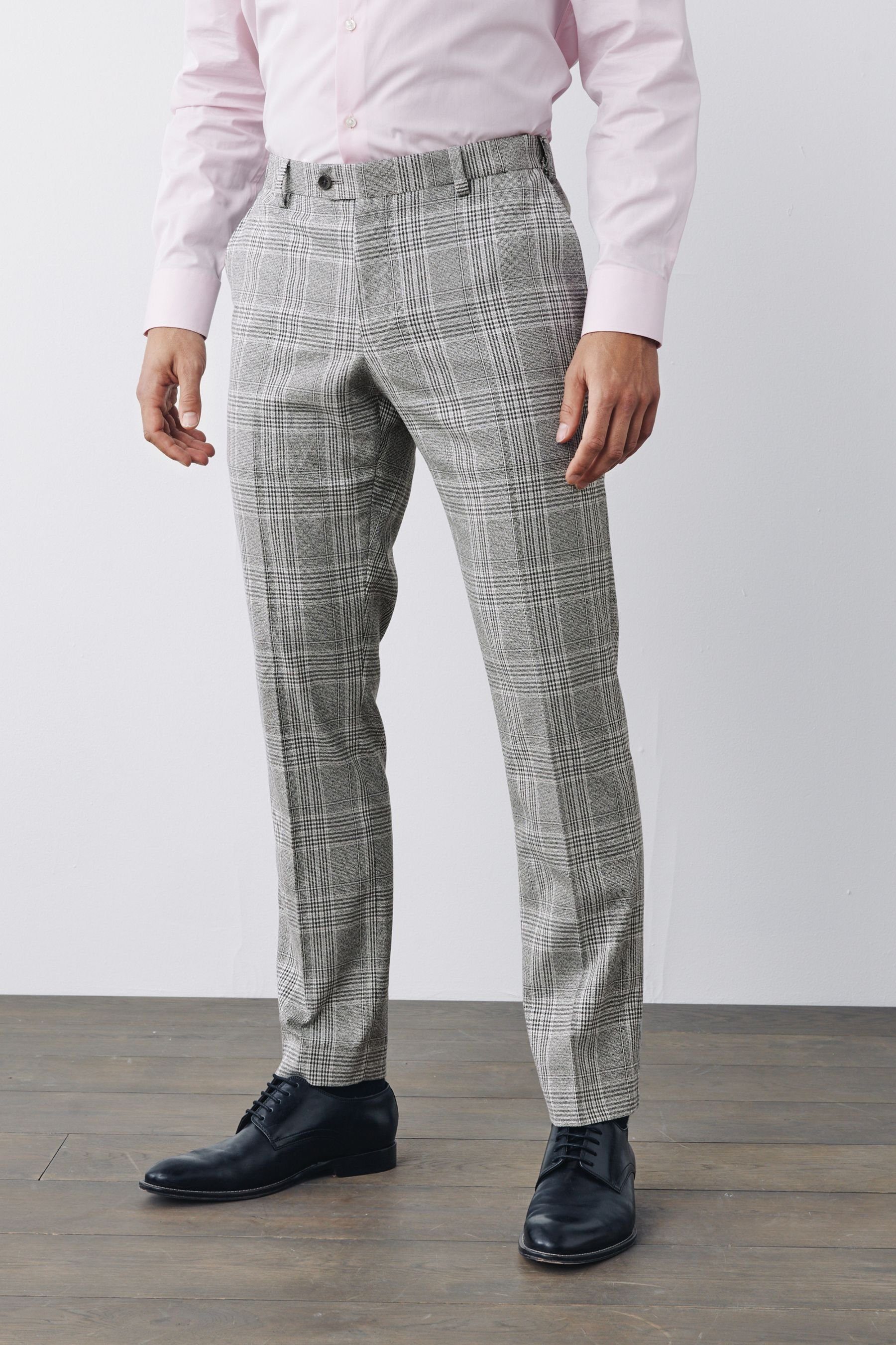 Next Anzughose Anzug mit Karomuster: Grey (1-tlg) Light Skinny-Fit-Hose