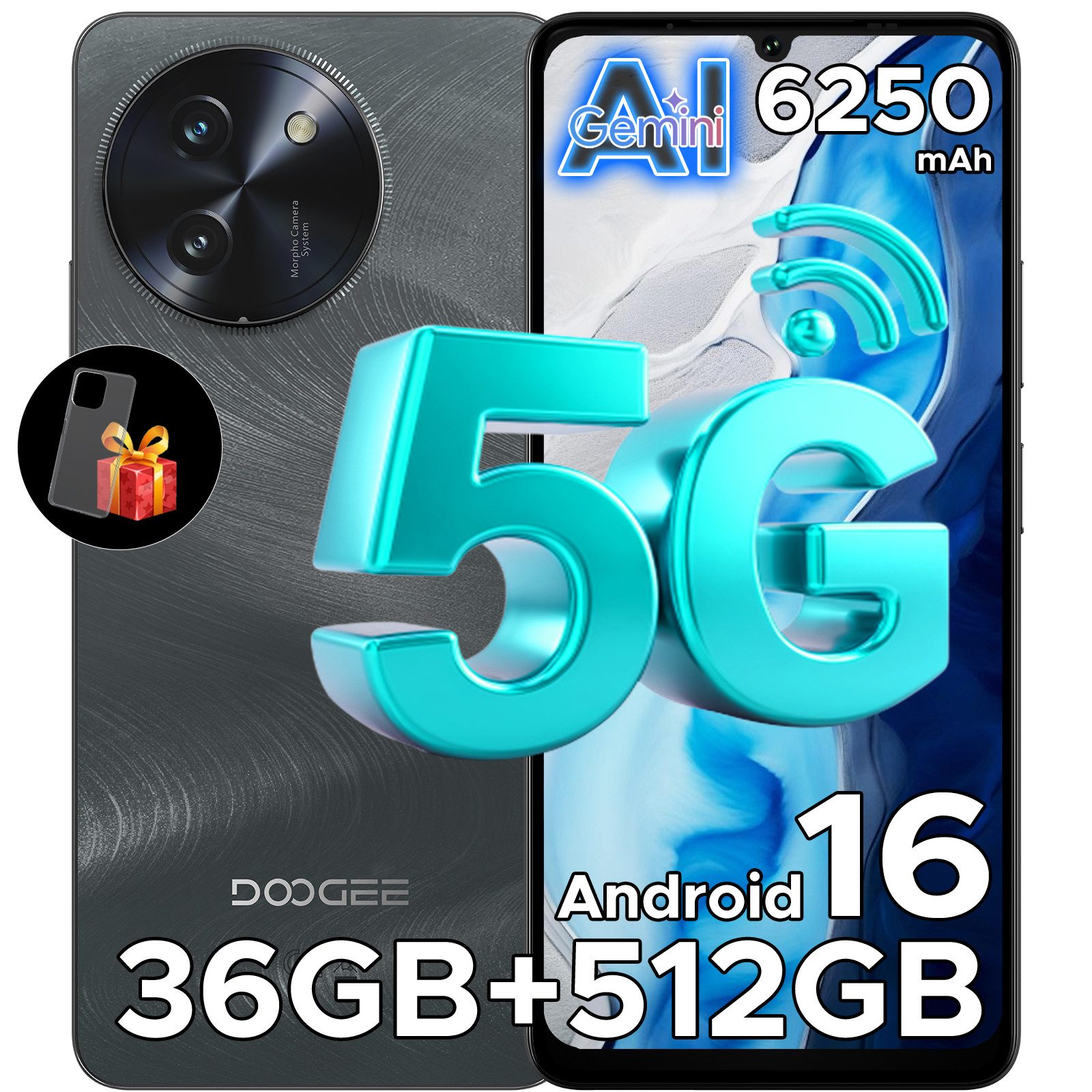 DOOGEE NOTE 59 PRO+ 5G 512GB ROM+36 GB RAM (12 + 24 GB erweitert) 6,75Zoll Smartphone (6.75 Zoll, 512 GB Speicherplatz)