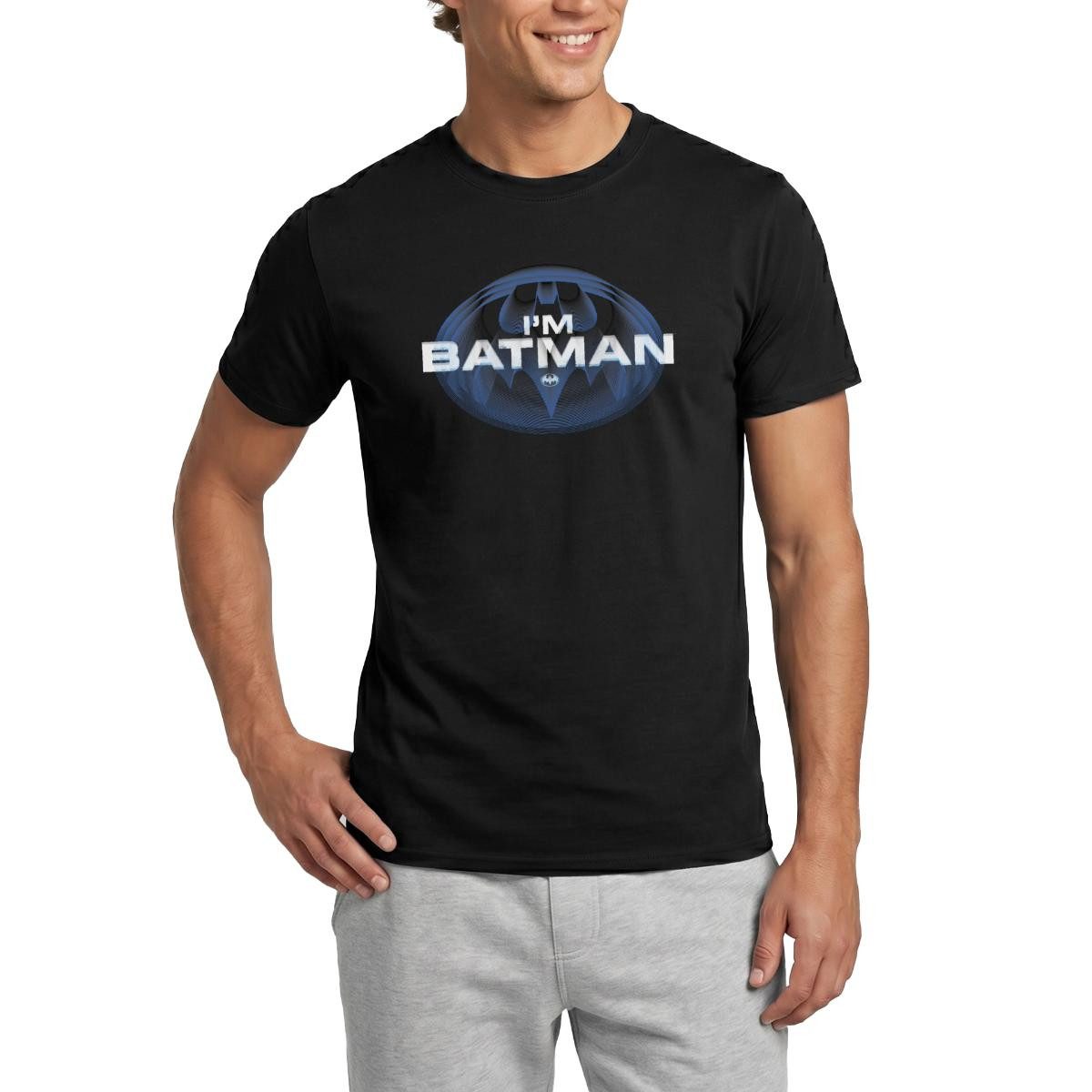 Spreadshirt T-Shirt The Flash I'm Batman Blaues Logo Männer T-Shirt (1-tlg)