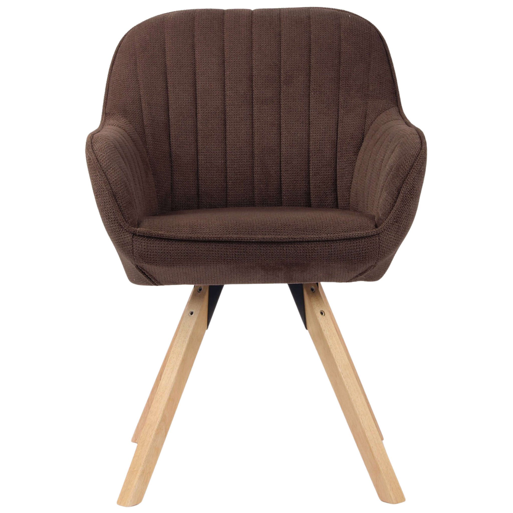 bene living Loungesessel Matera - drehbar - braun (1-St), helles Holz-Gestell - durchgehende Arm- und Rückenlehne