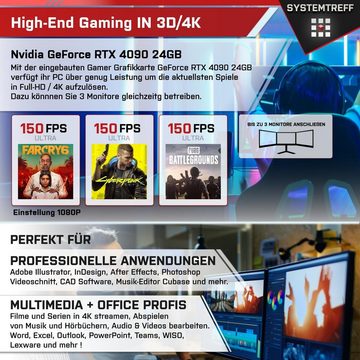 SYSTEMTREFF Gaming-PC (Intel Core i9 14900K, GeForce RTX 4090, 32 GB RAM, 1000 GB SSD, Wasserkühlung, Windows 11, WLAN)