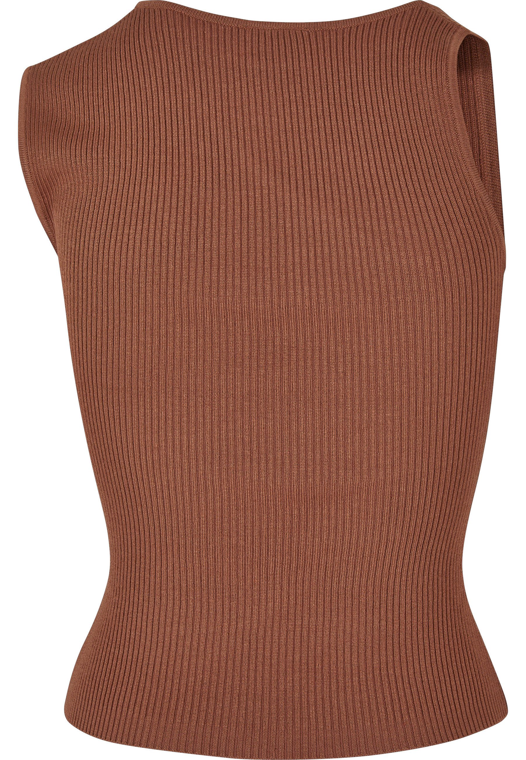 URBAN CLASSICS Yoga & Relax Shirt Urban Classics Damen Ladies Rib Knit Asymmetric Top (1-tlg)