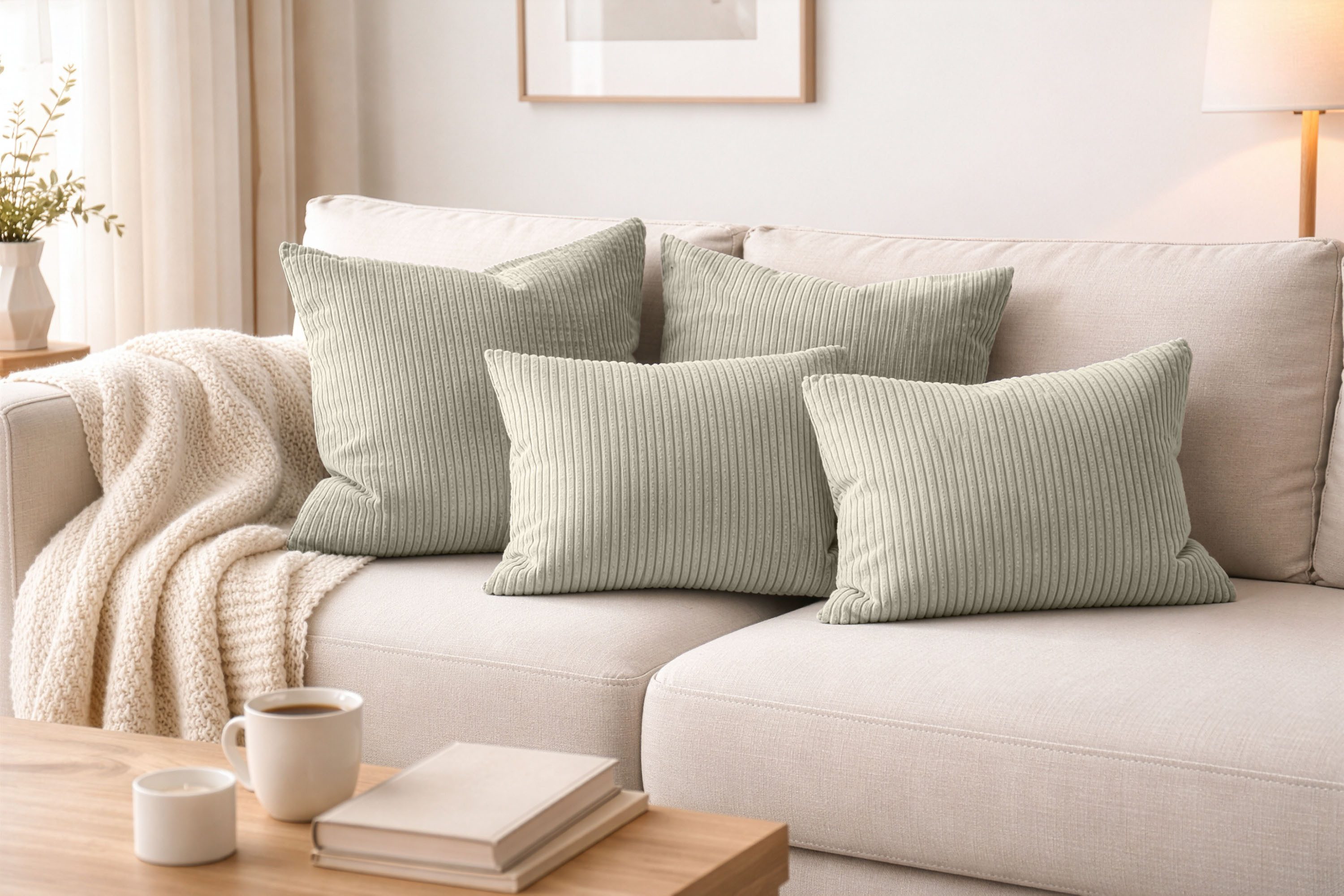 Amilian Dekokissen - Kissen Set 4er - Sofakissen mit Füllung 2x 50x50 + 2x 35x45cm, (4 Stück) Kuschelkissen - Zierkissen mit Kissenfüllung - Couchkissen