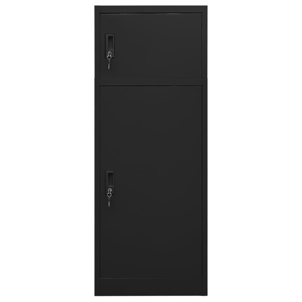 vidaXL Aktenschrank Sattelschrank Schwarz 53x53x140 cm Stahl