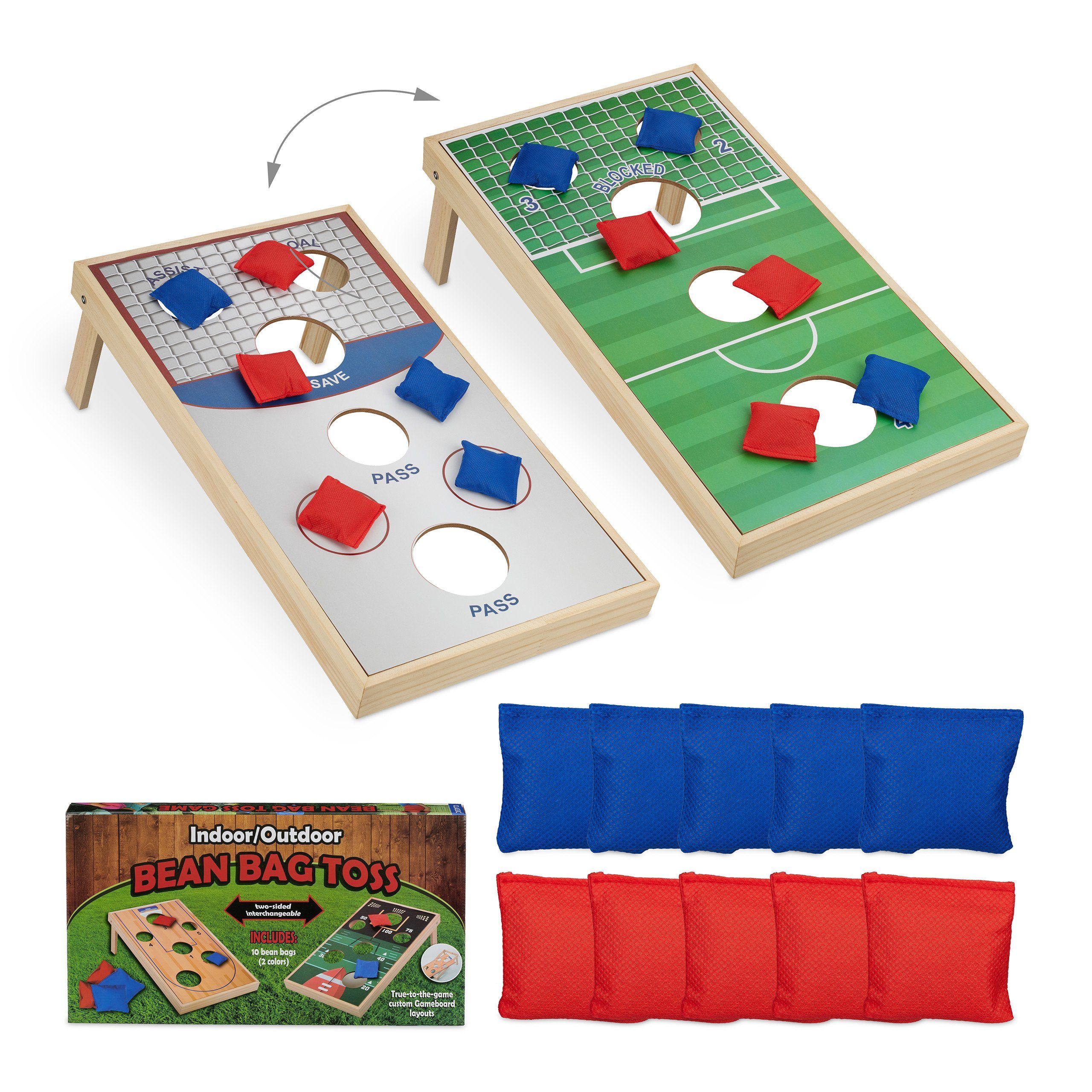 relaxdays Spiel 11 tlg. Cornhole Wurfspiel, Wurfspiel