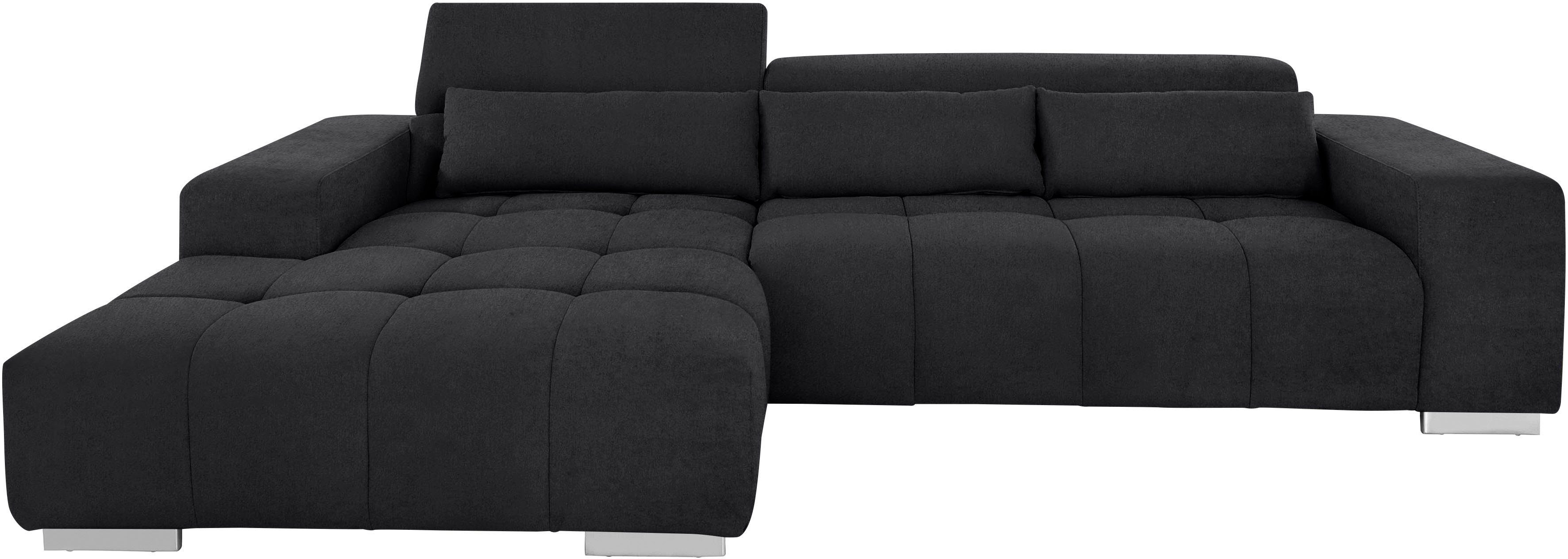 COTTA Ecksofa Orion L-Form, B: 307 cm, 2x Kopfteilverstellung & 3 Nierenkissen