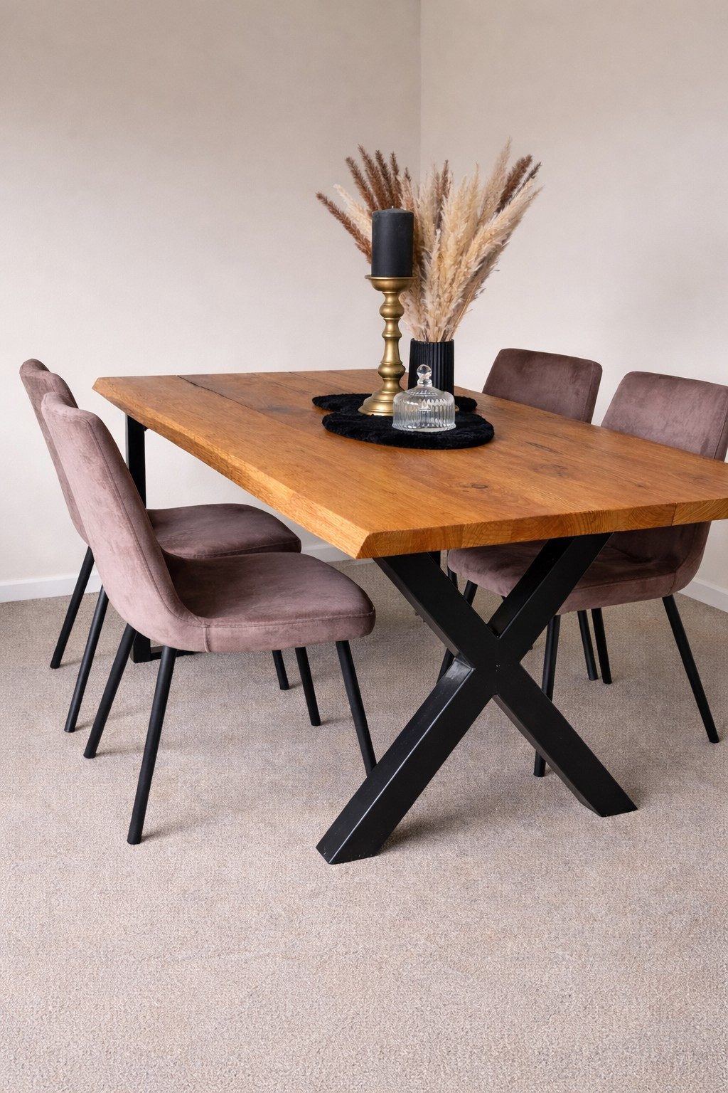 LosBudos Esstisch Esstisch mit X-Form Gestell