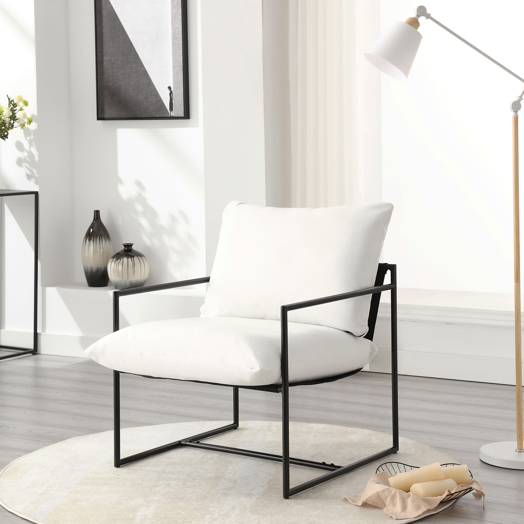 FANTASYLAB Loungesessel Einzelsofa mit Metallrahmen und komfortablem weiche günstig online kaufen