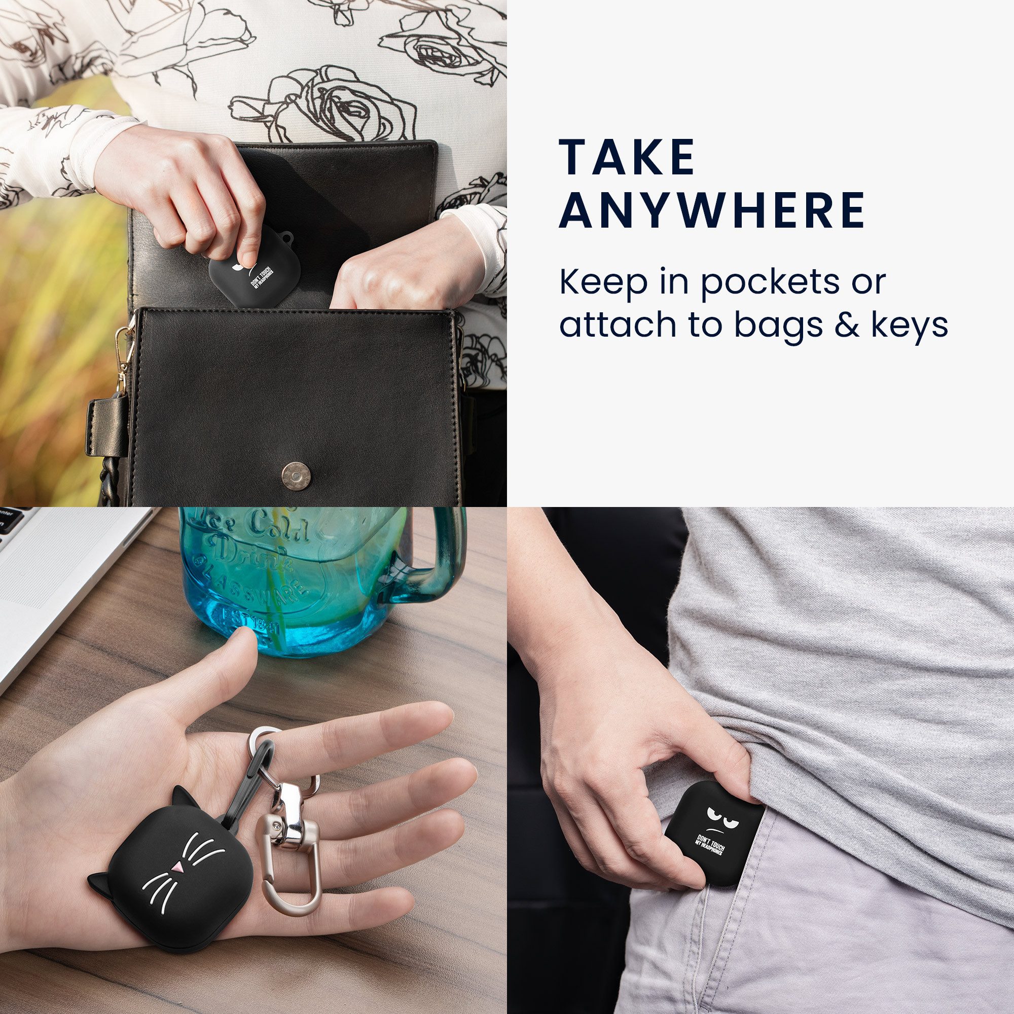 kwmobile Kopfhörer-Schutzhülle Design Schutzhülle für Samsung Galaxy Buds 4 / Galaxy Buds 4 Pro Hülle, TPU Silikon Case für Kopfhörer Ladecase stoßfestes Cover  – Bild 5 von 5