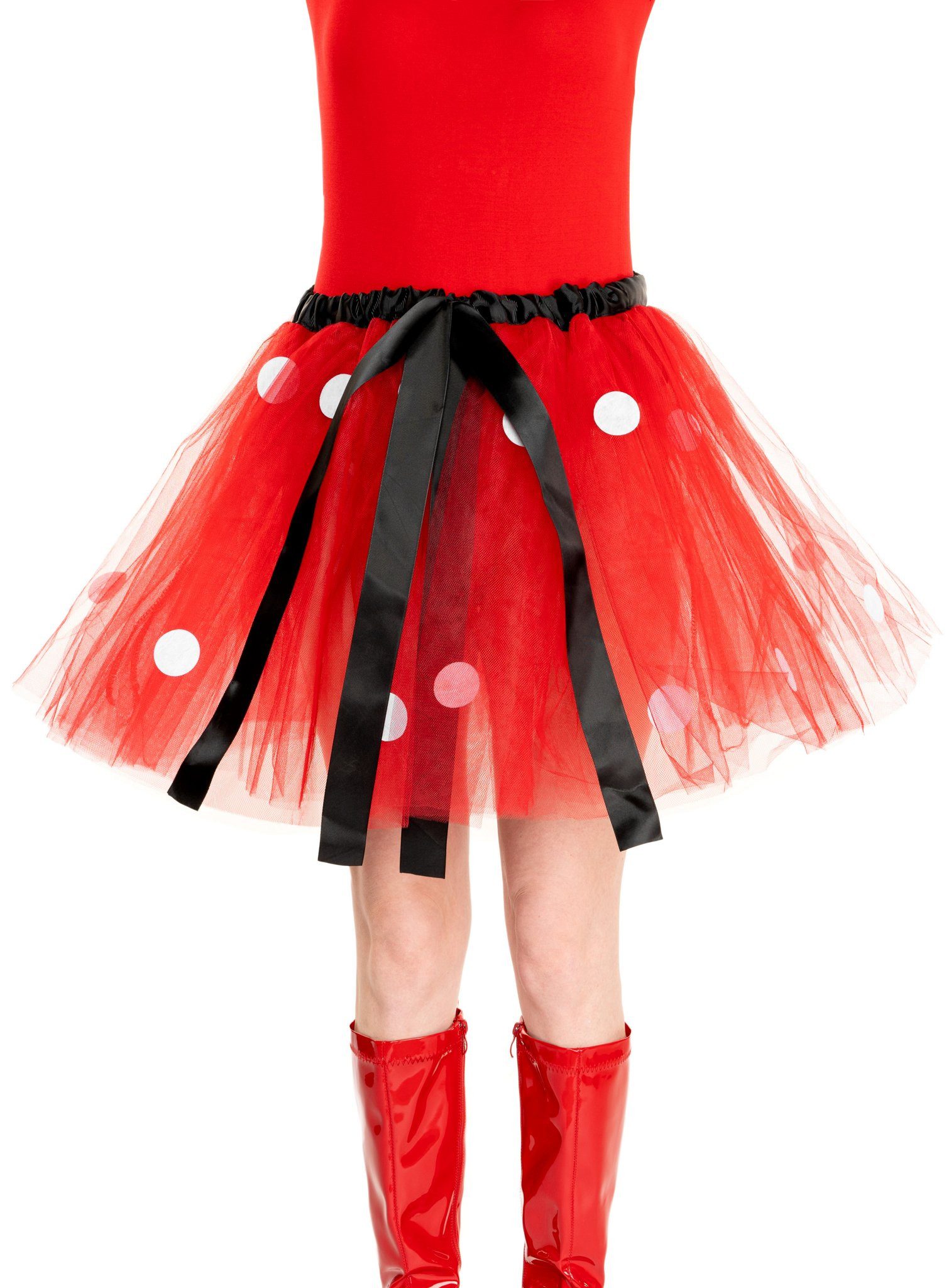Metamorph Kostüm Mini Maus Tutu - Kostüm Tüllrock Karneval Fasching, Gepunkteter Petticoat im Retro-Look