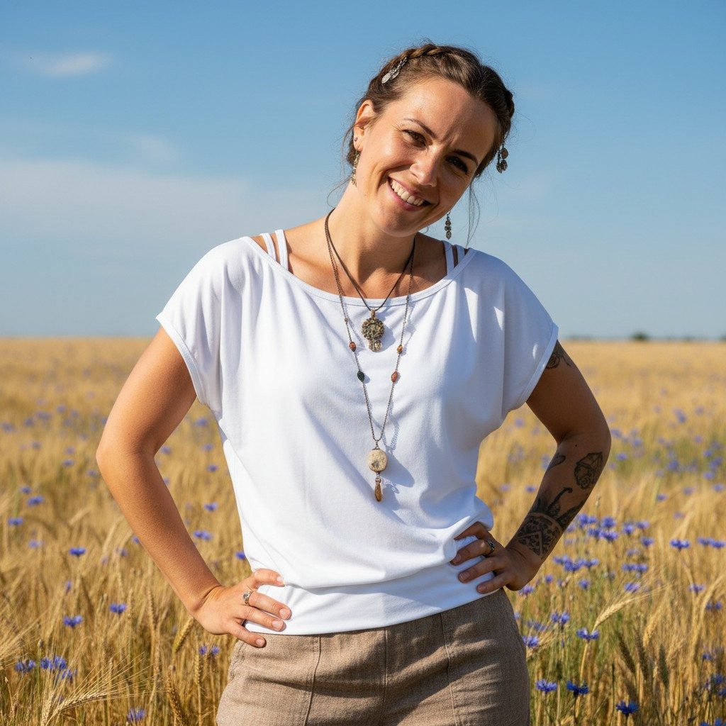 Guru-Shop T-Shirt Lagentop, Bio Baumwolle Yogashirt mit.. alternative Bekle günstig online kaufen