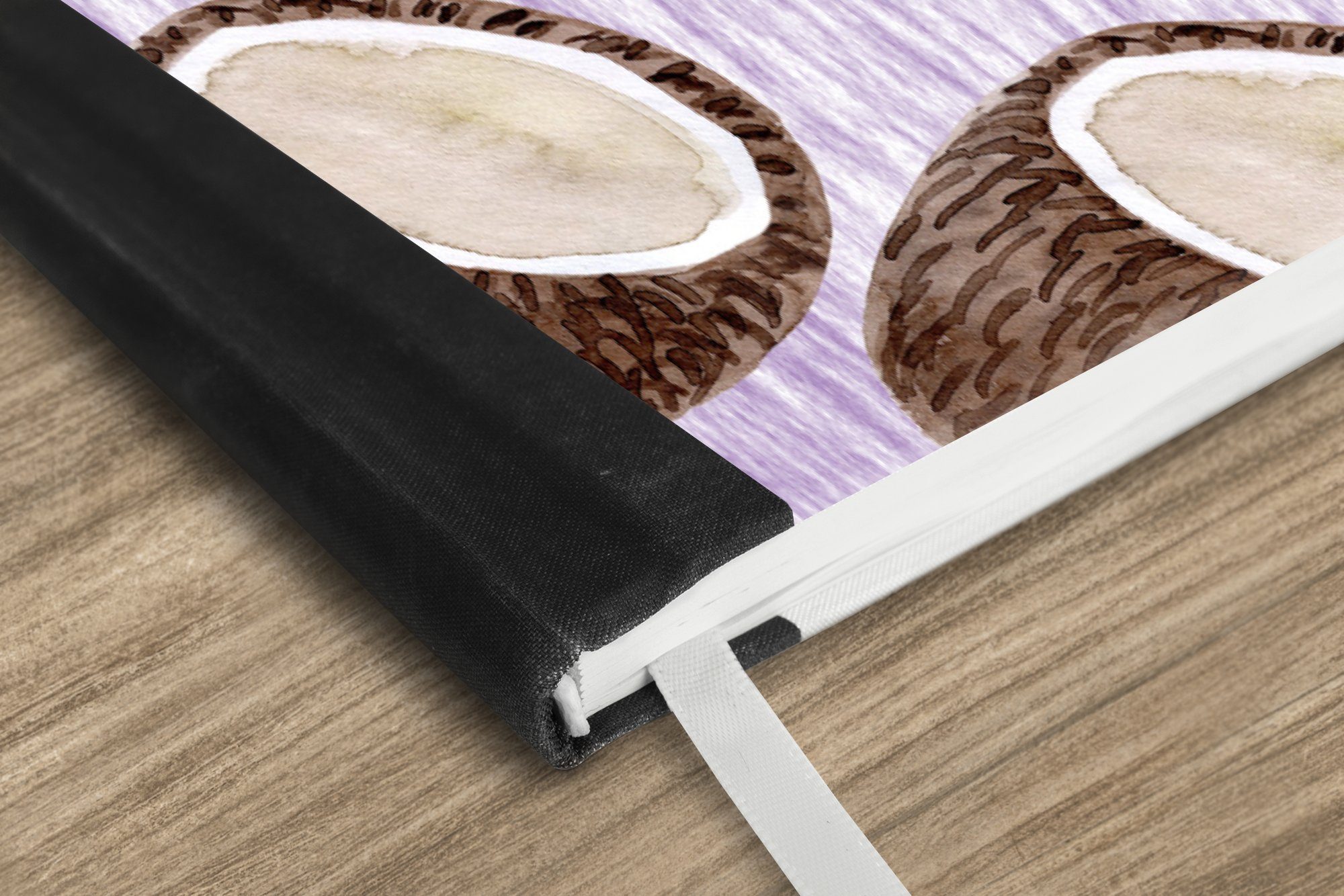 Thumbnail - MuchoWow Notizbuch Kokosnuss - Frucht - Lila, Notebook, Notizblock a5, Tagebuch, Journal Liniert