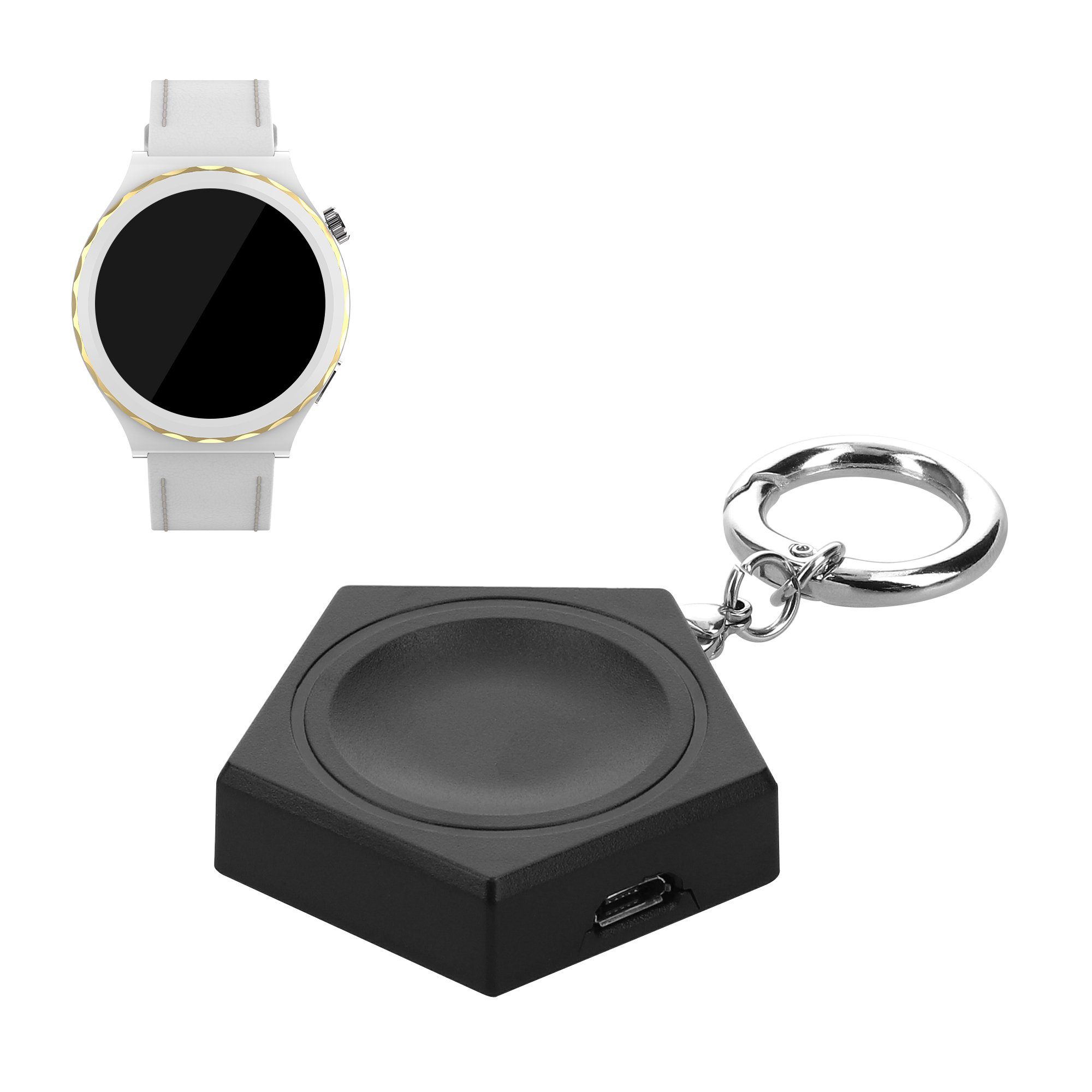 kwmobile Ladegerät für Huawei Watch GT3 Pro/GT3/GT2 Pro/3 Smartwatch  USB-Ladegerät (magnetische Ladestation USB C Micro USB - tragbar - ohne  Kabel)