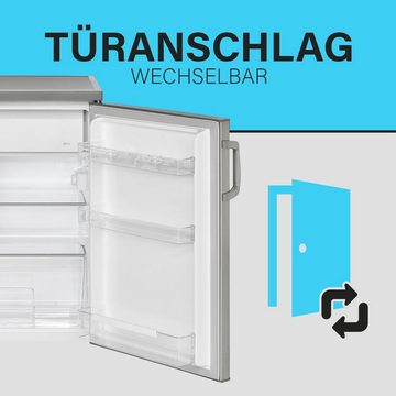 BOMANN Kühlschrank KS 2194.1 inox, 84.5 cm hoch, 56 cm breit, Kühl-Gefrierschrank 120L, freistehend, 107L Kühlen / 13L Gefrieren