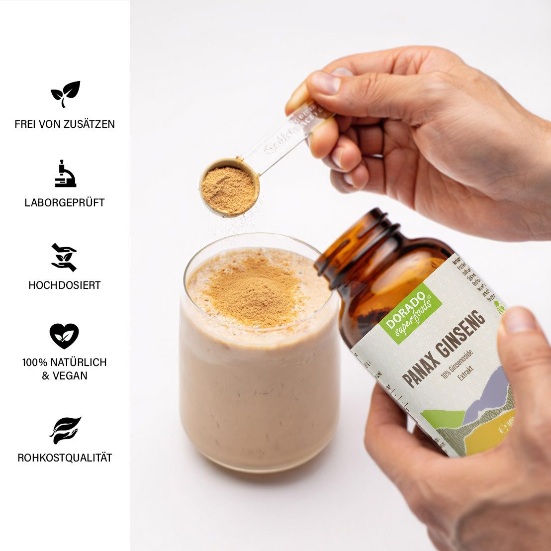 Dorado Superfoods Koreanischer Panax Ginseng Extrakt – 100 g Wurzelpulver Pulver, 100 g