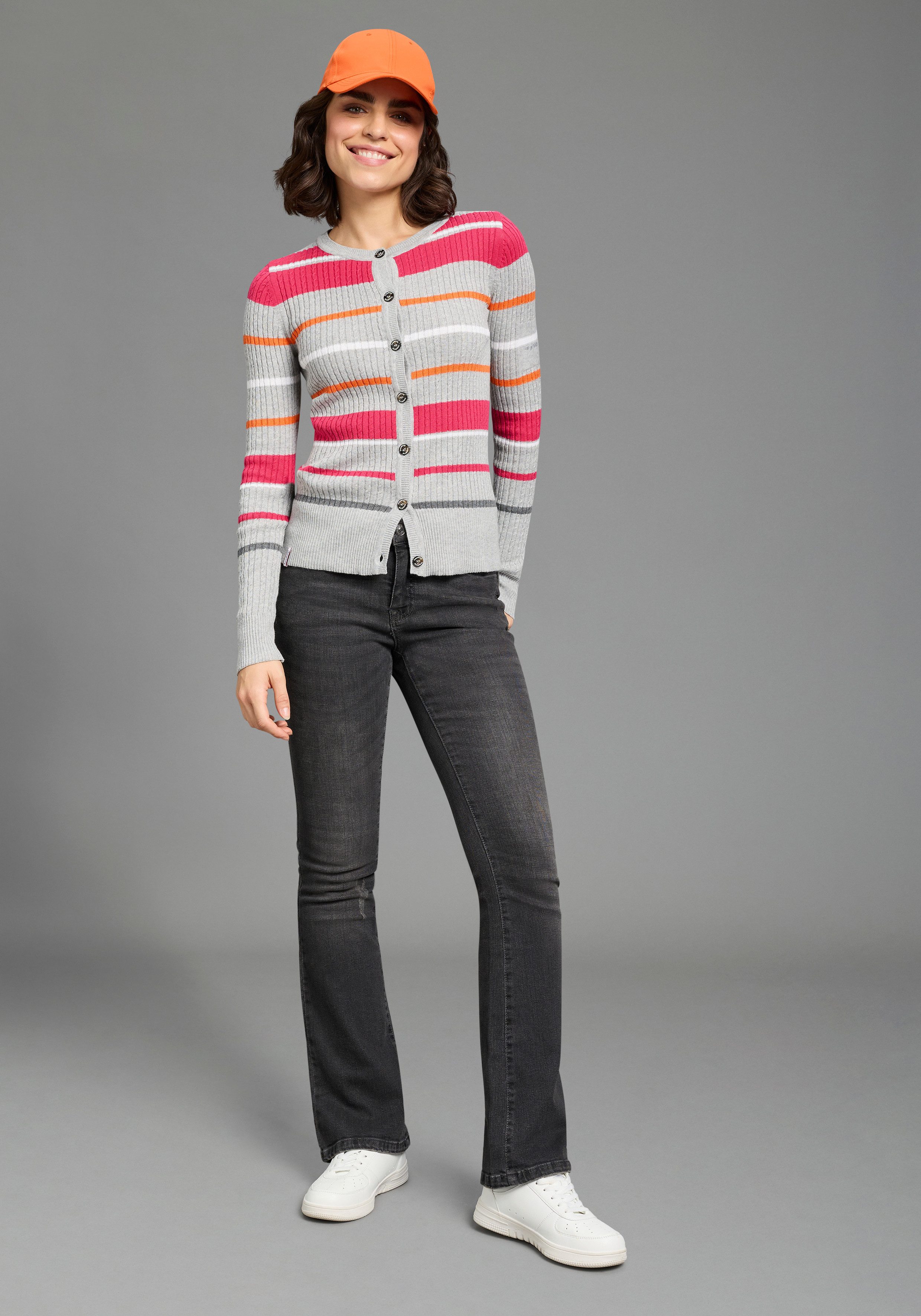 KangaROOS Strickjacke mit Zopfmuster und Streifen – Bild 5 von 5